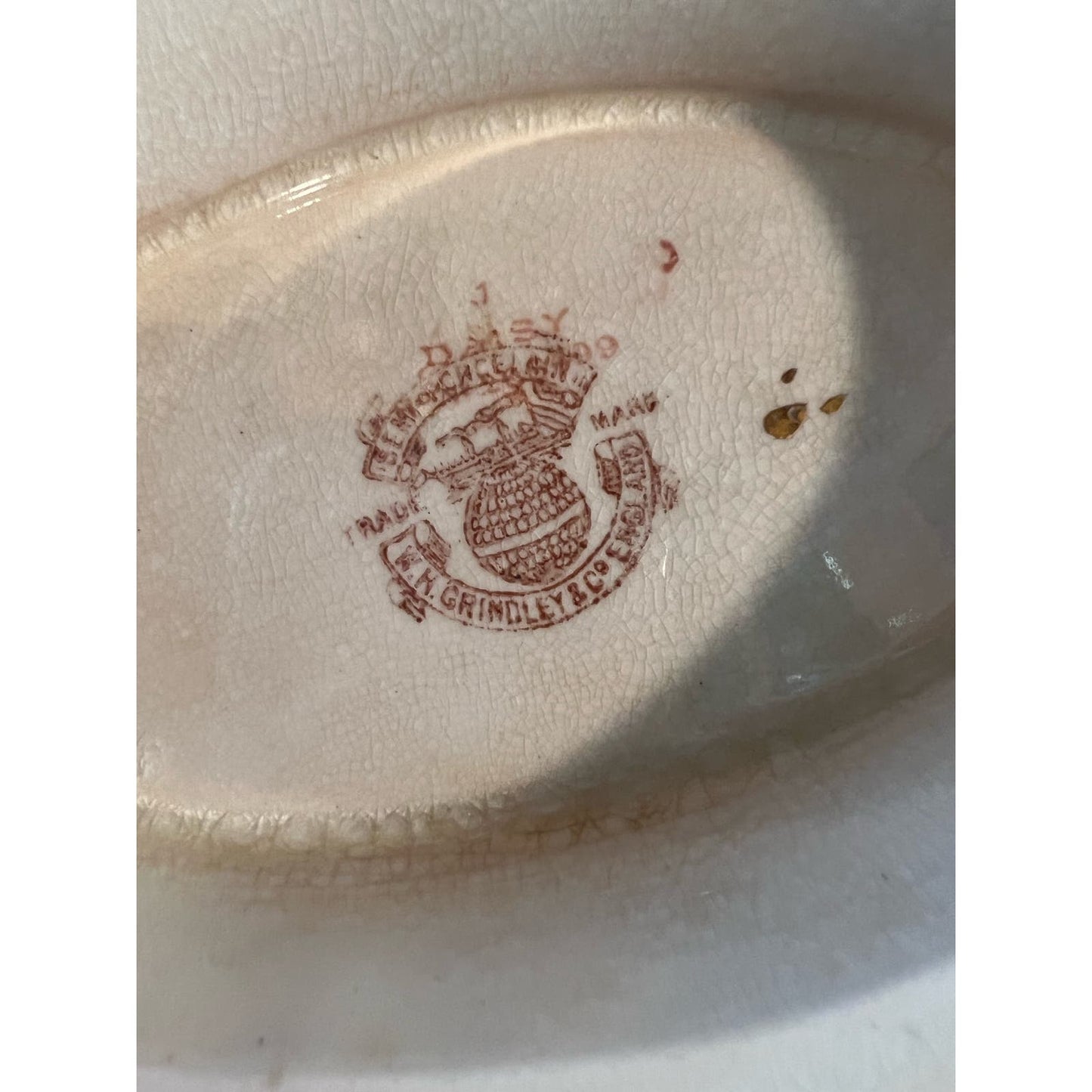 WH Grindley antique ironstone transferware serving bowl daisy pattern