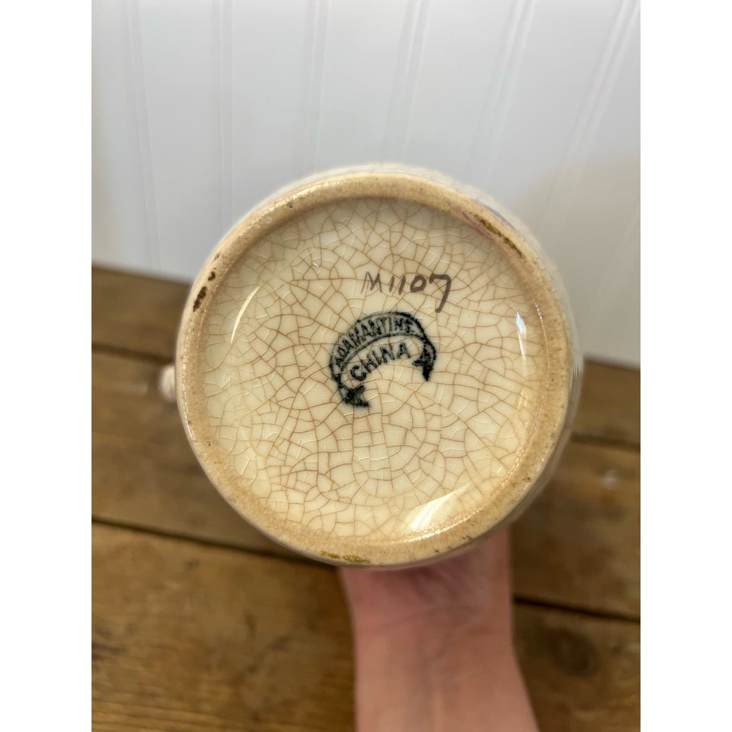 Adamantine China Ironstone Floral Transferware Pitcher