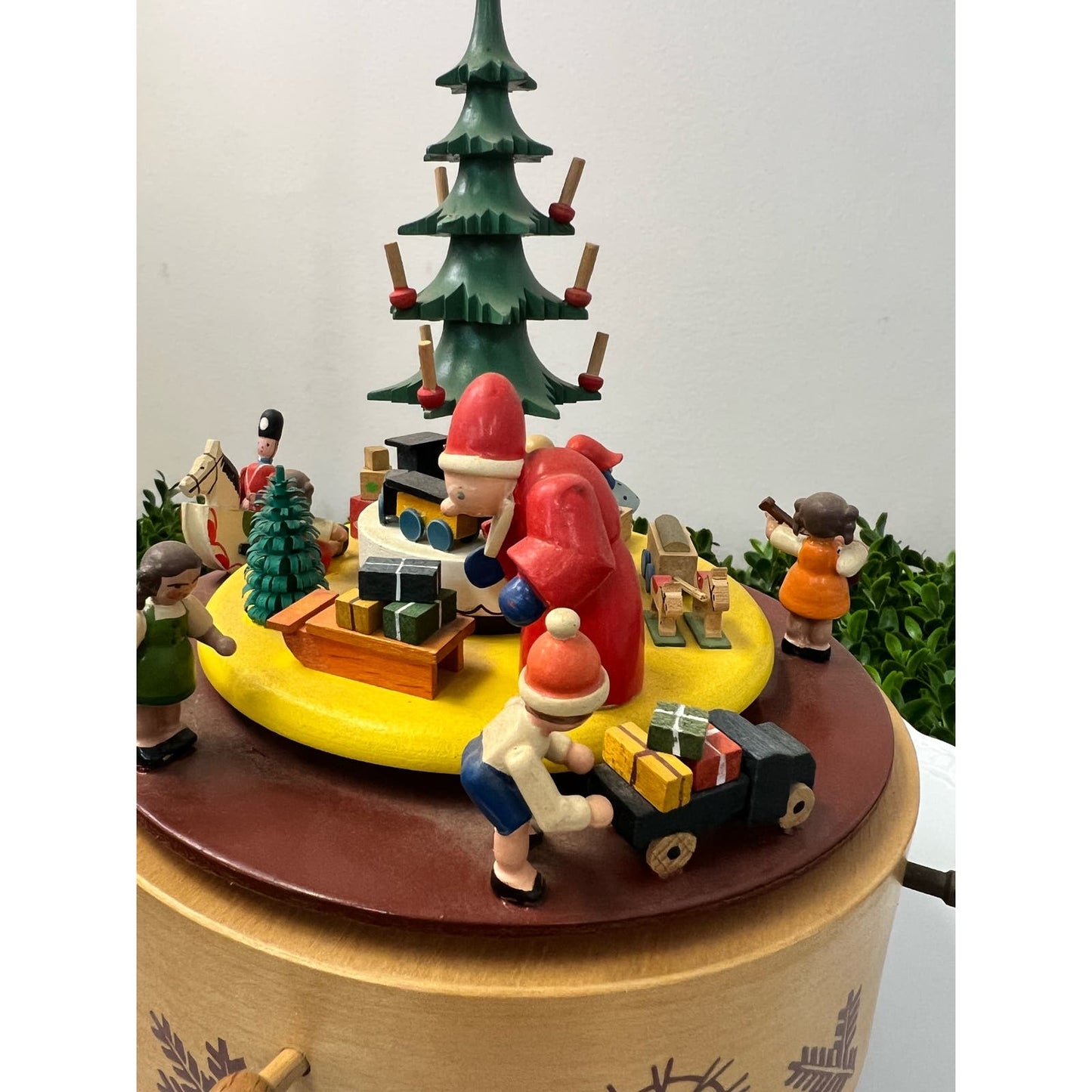 Rare vintage German wooden Christmas music box/ Handmade German music box