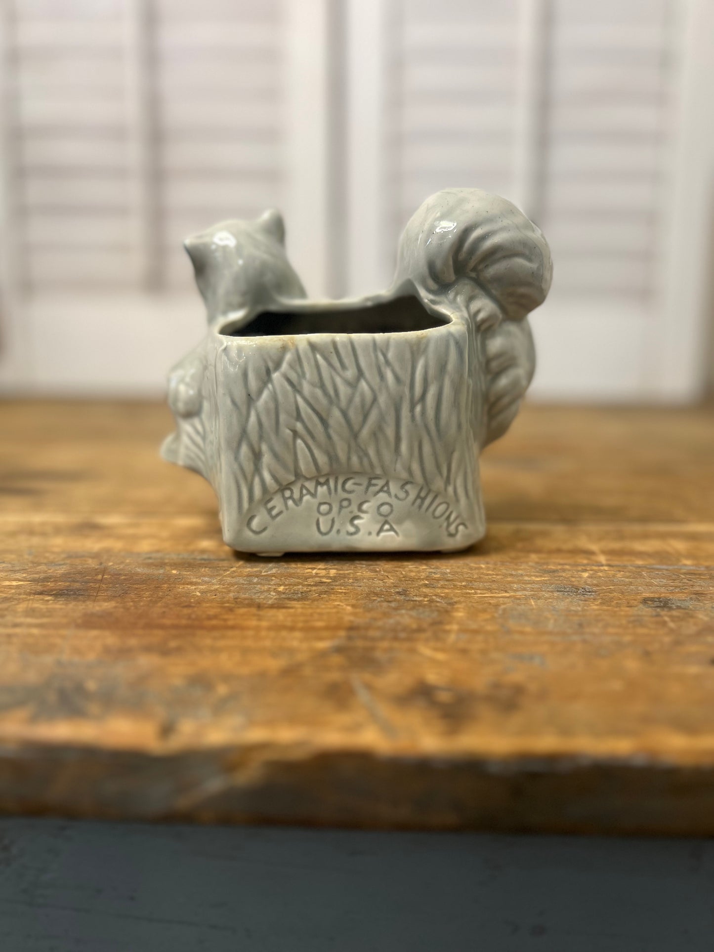 Vintage Ceramic Fashions Squirrel Planter mid century planters