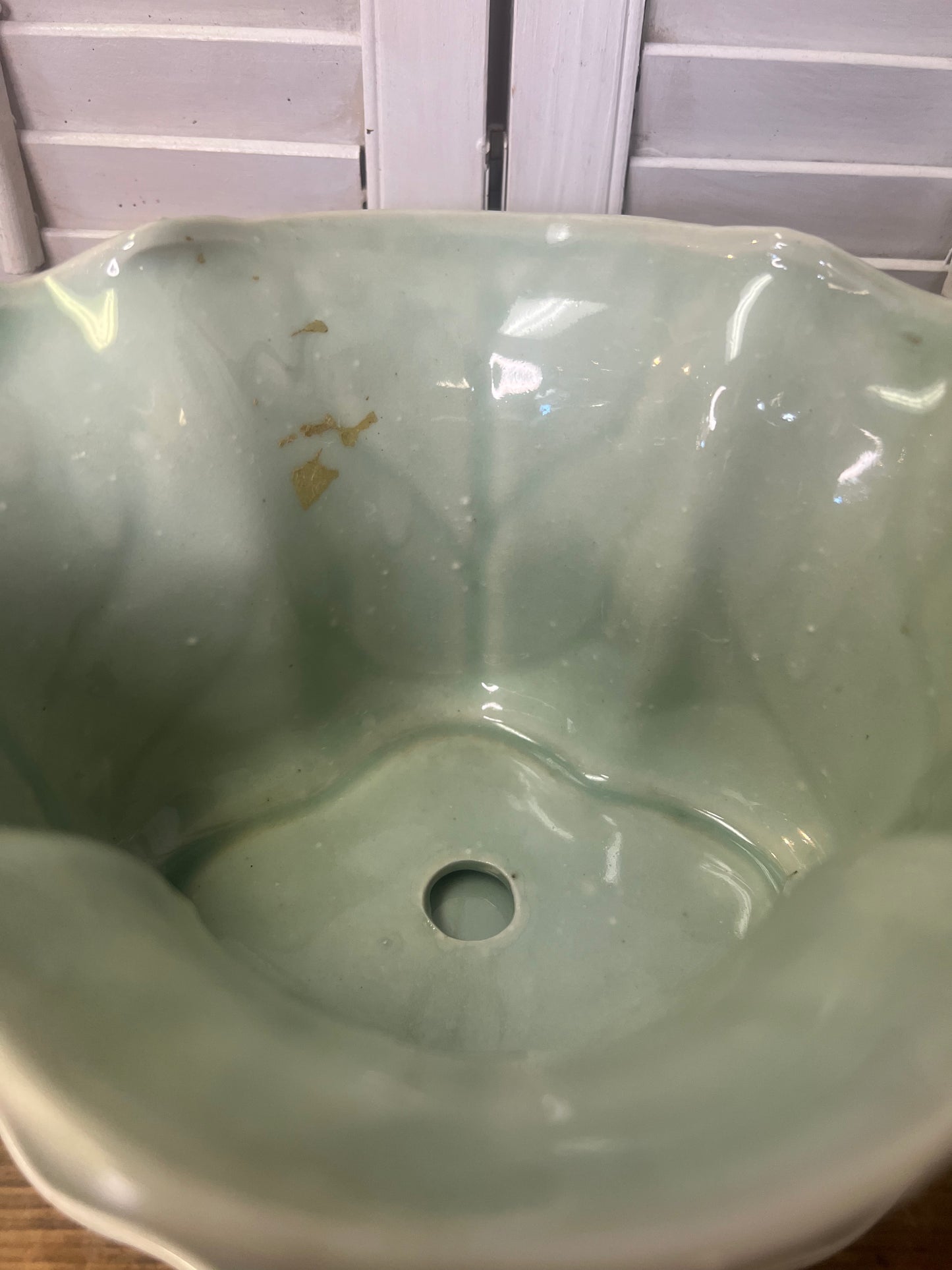 Antique CELADON JARDINIERE/PLANTER/FLOWER POT/PLATE Chinese Porcelain