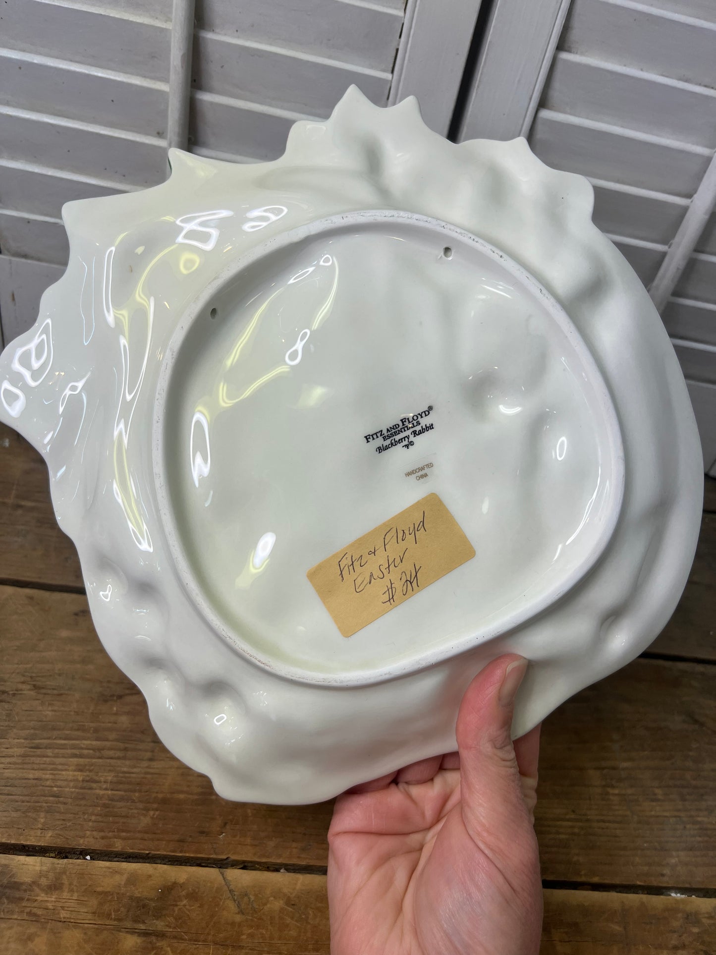 Fitz and Floyd Essentials BlackBerry Rabbit 9” Serving Plate / Easter Entertaining/ Spring Decor/ Plate Wall/