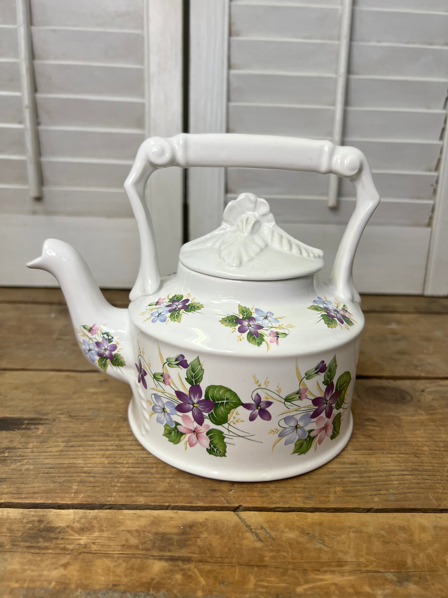 Arthur Wood England Teapot #6344, Vintage Violet Floral Teapot, 2 Cups Capacity, Ceramic Teapot Made in England