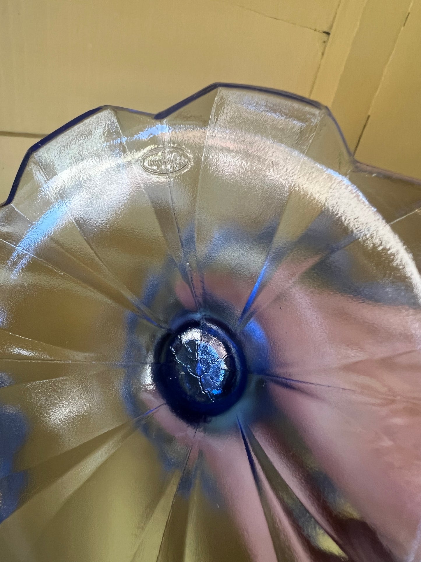 Pair of Fenton Valencia Candlestick Holders in Opalescent Blue