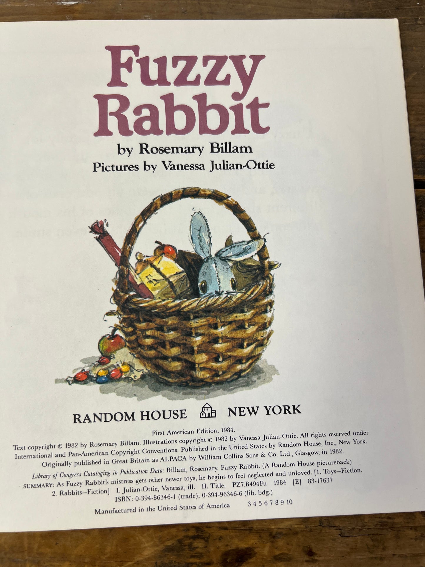 Vintage 1984 1st (American) Printing Fuzzy Rabbit by Rosemary Billam, Softcover