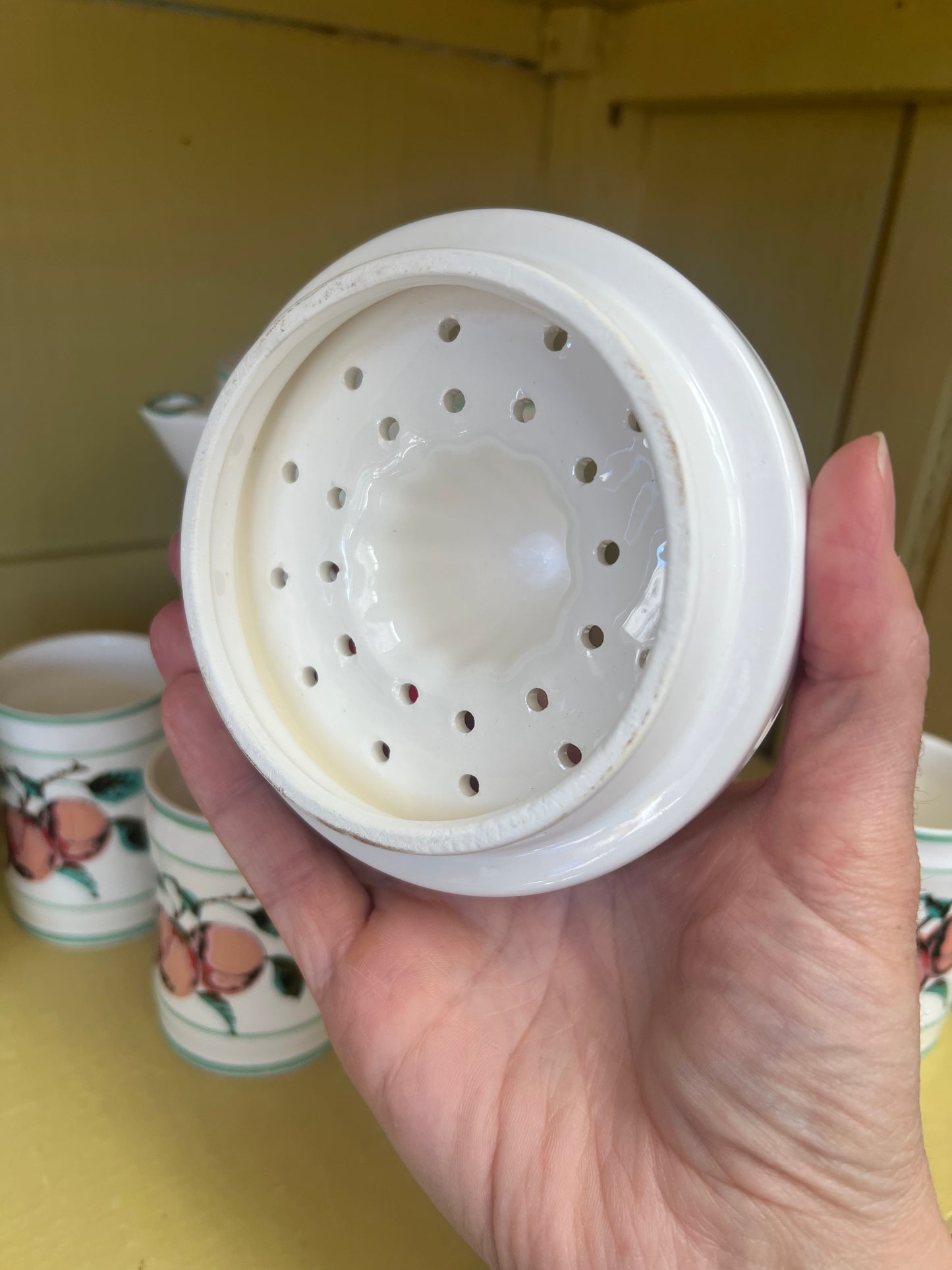 Vintage ceramic Juice pitcher with set of 4 matching cups -Japan