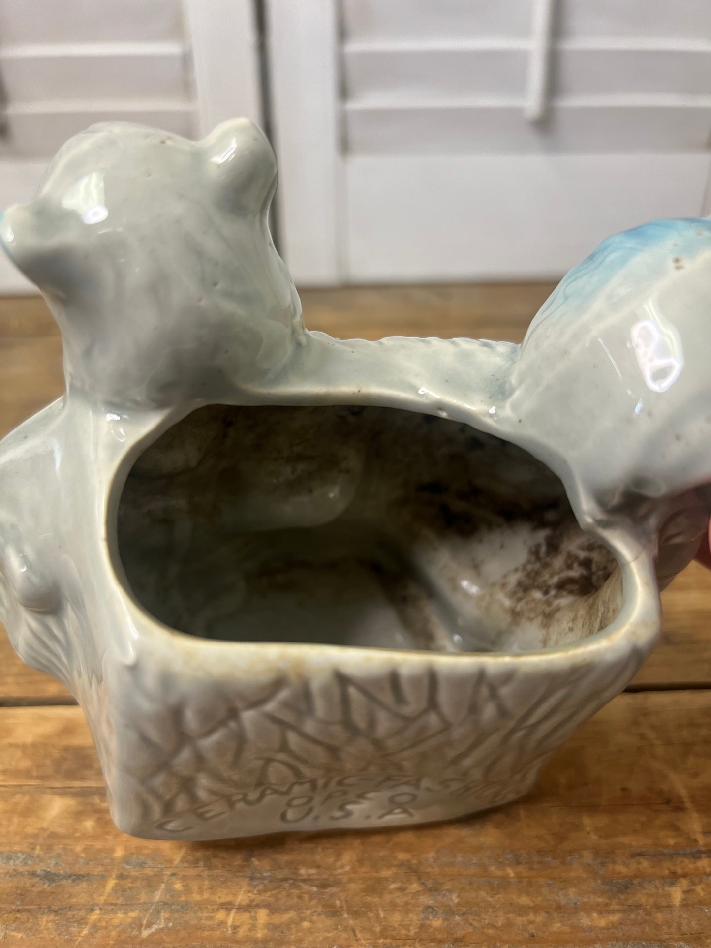 Vintage Ceramic Fashions Squirrel Planter mid century planters
