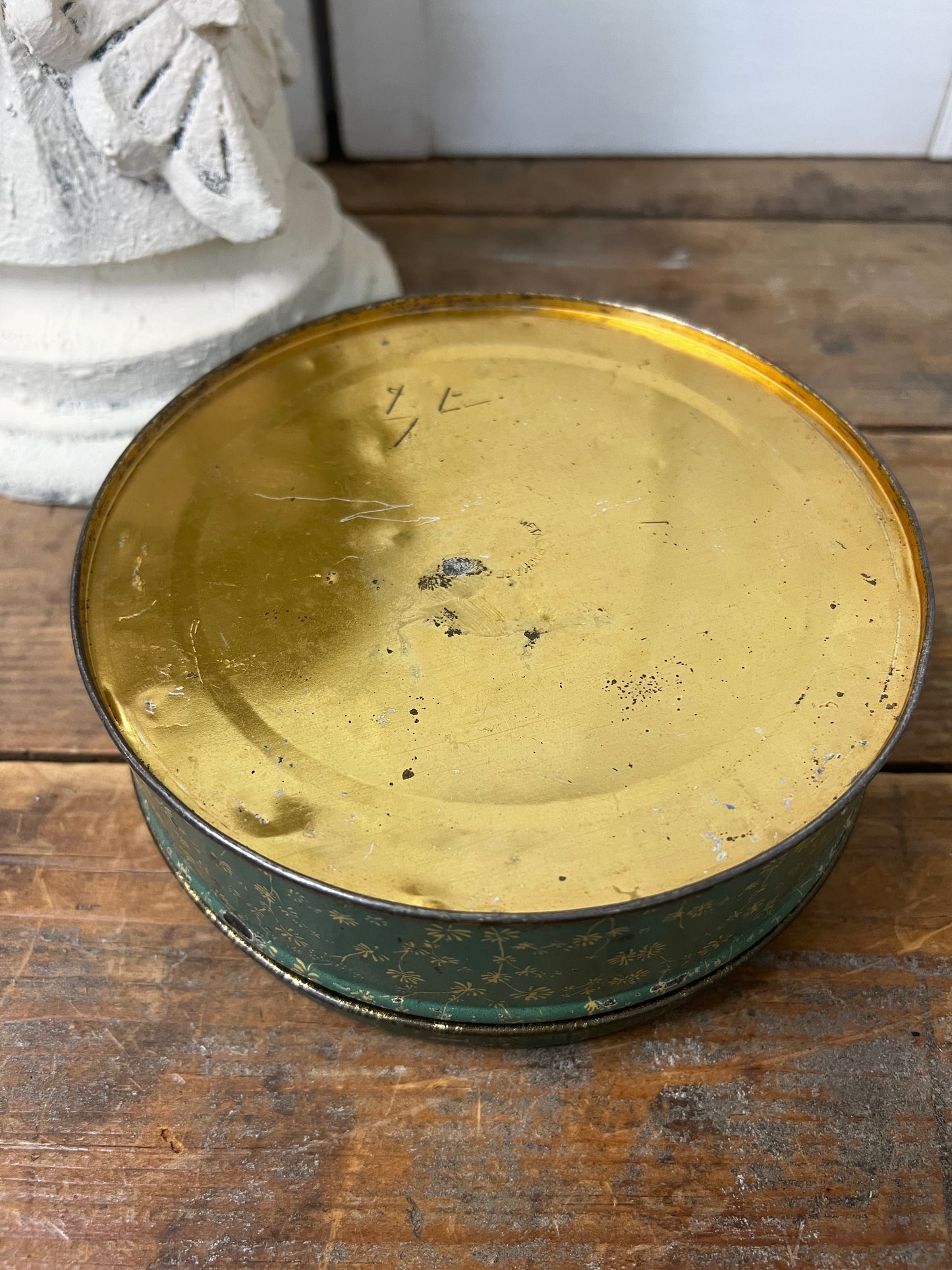 Vintage Marrow’s Tin with vintage white buttons