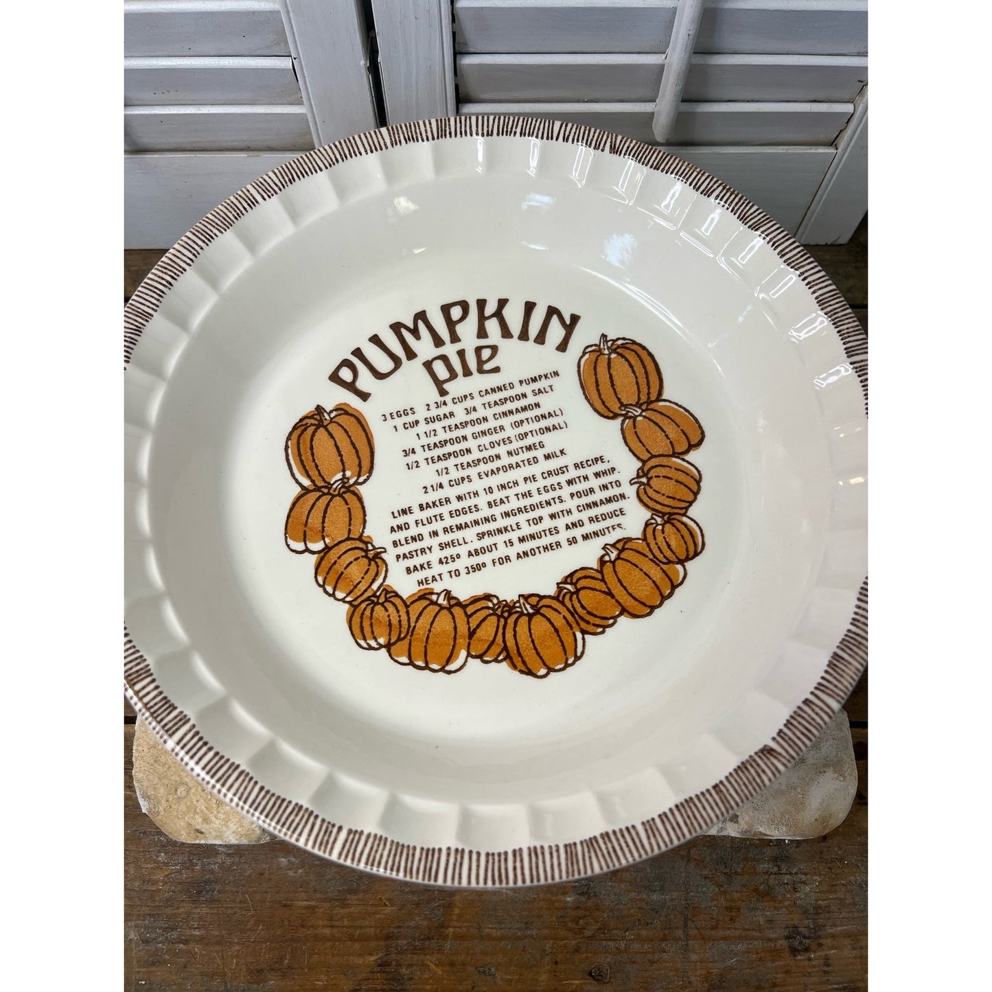 Vintage Royal China Jeanette Pumpkin Pie Plate