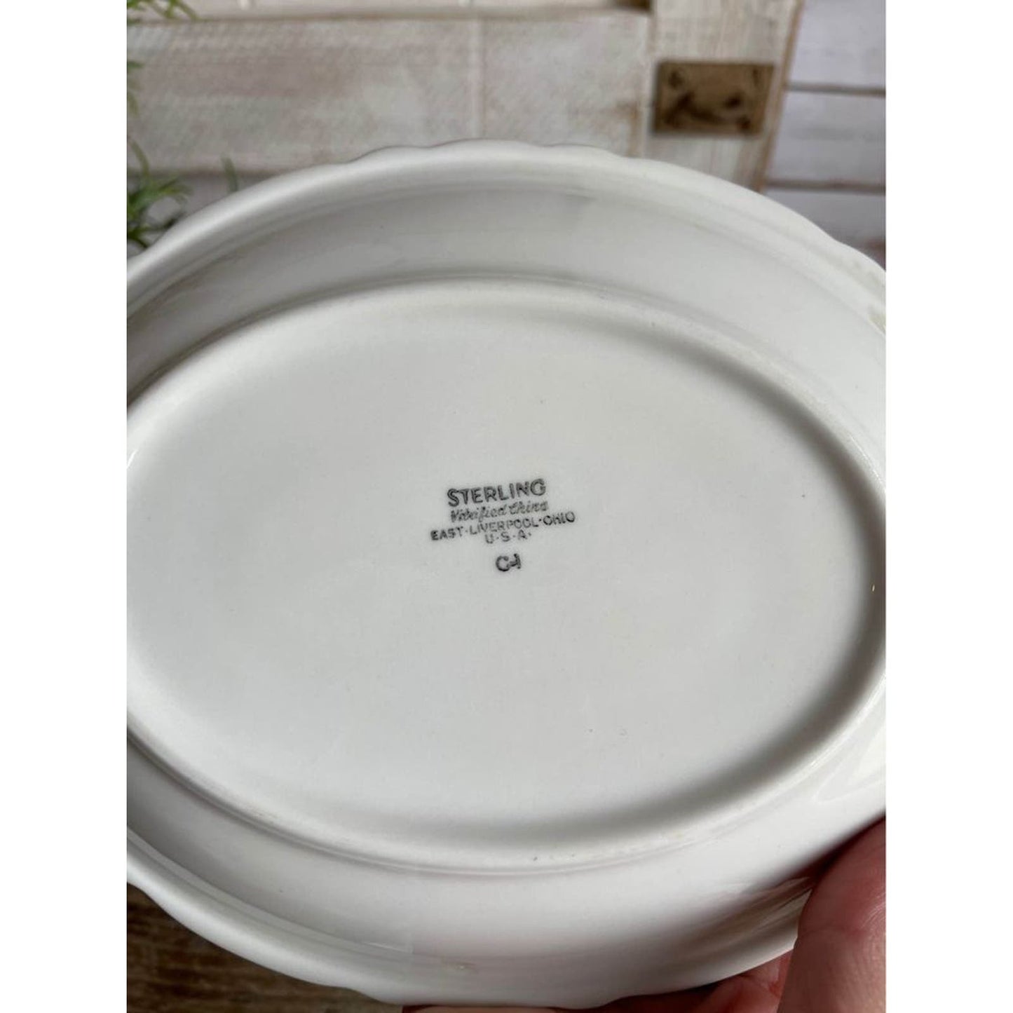 Small oval plate/restaurant ware/sterling vitrified China/ E Liverpool Ohio