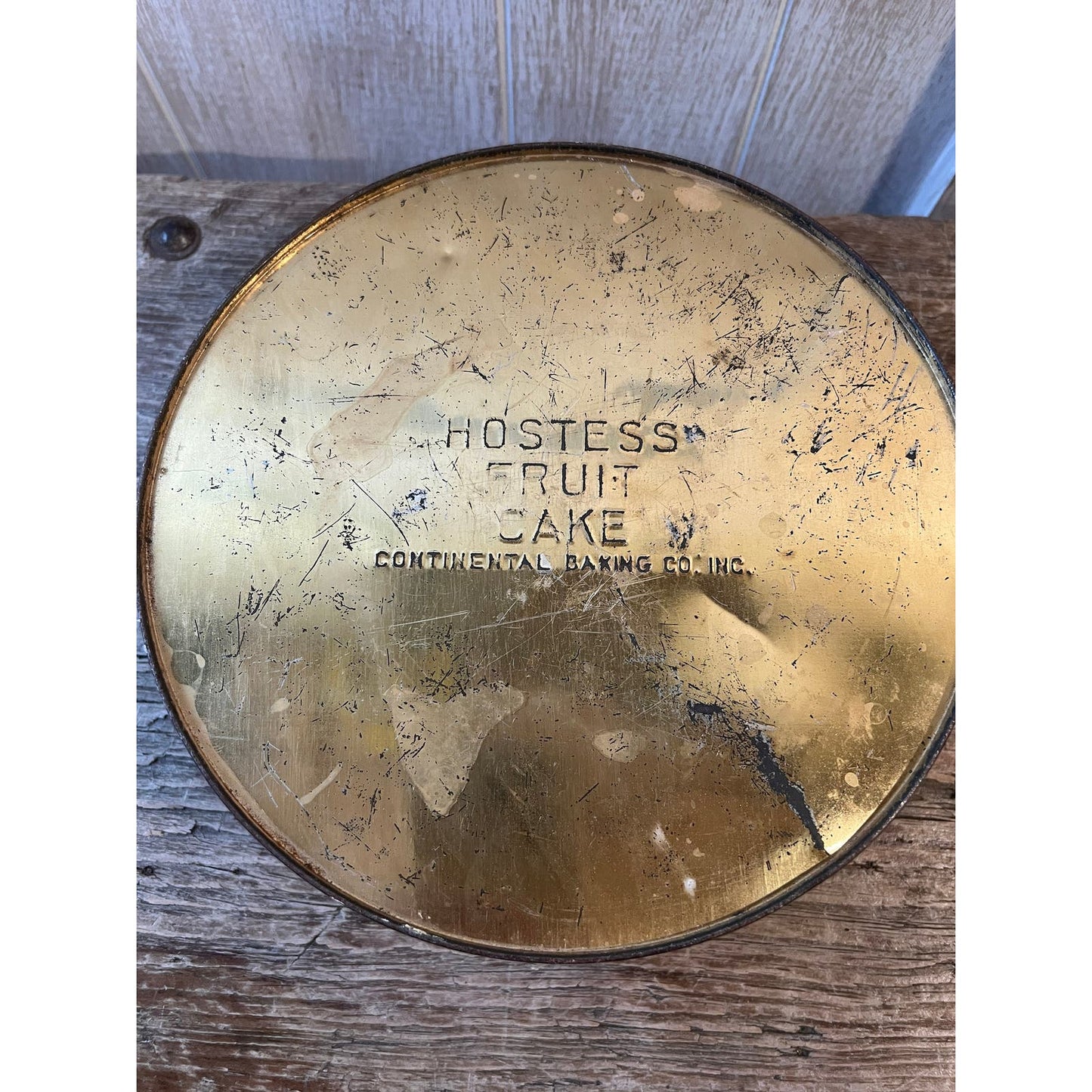 Vintage hostess fruitcake tin