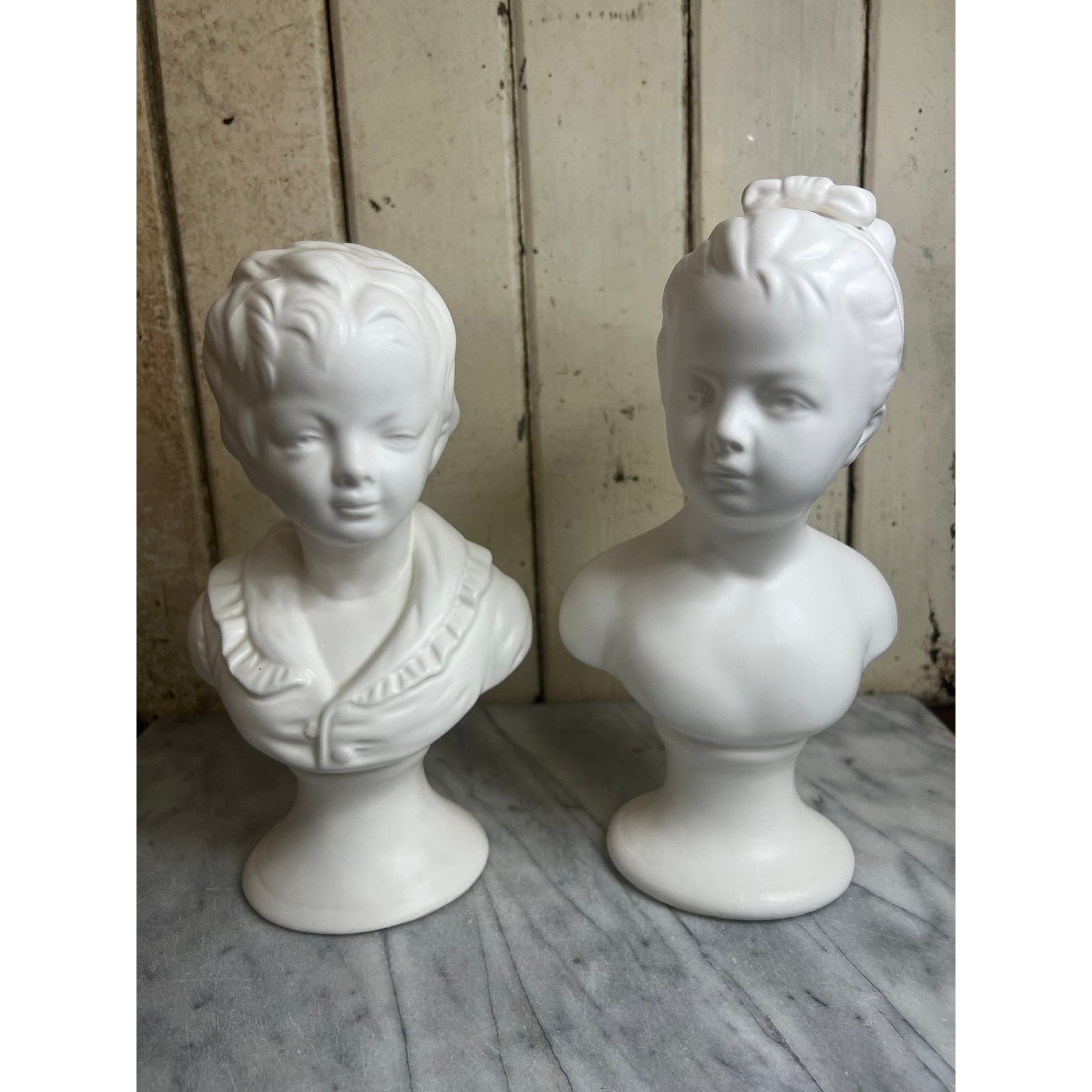 Vintage busts authentic of a Boy and a Girl