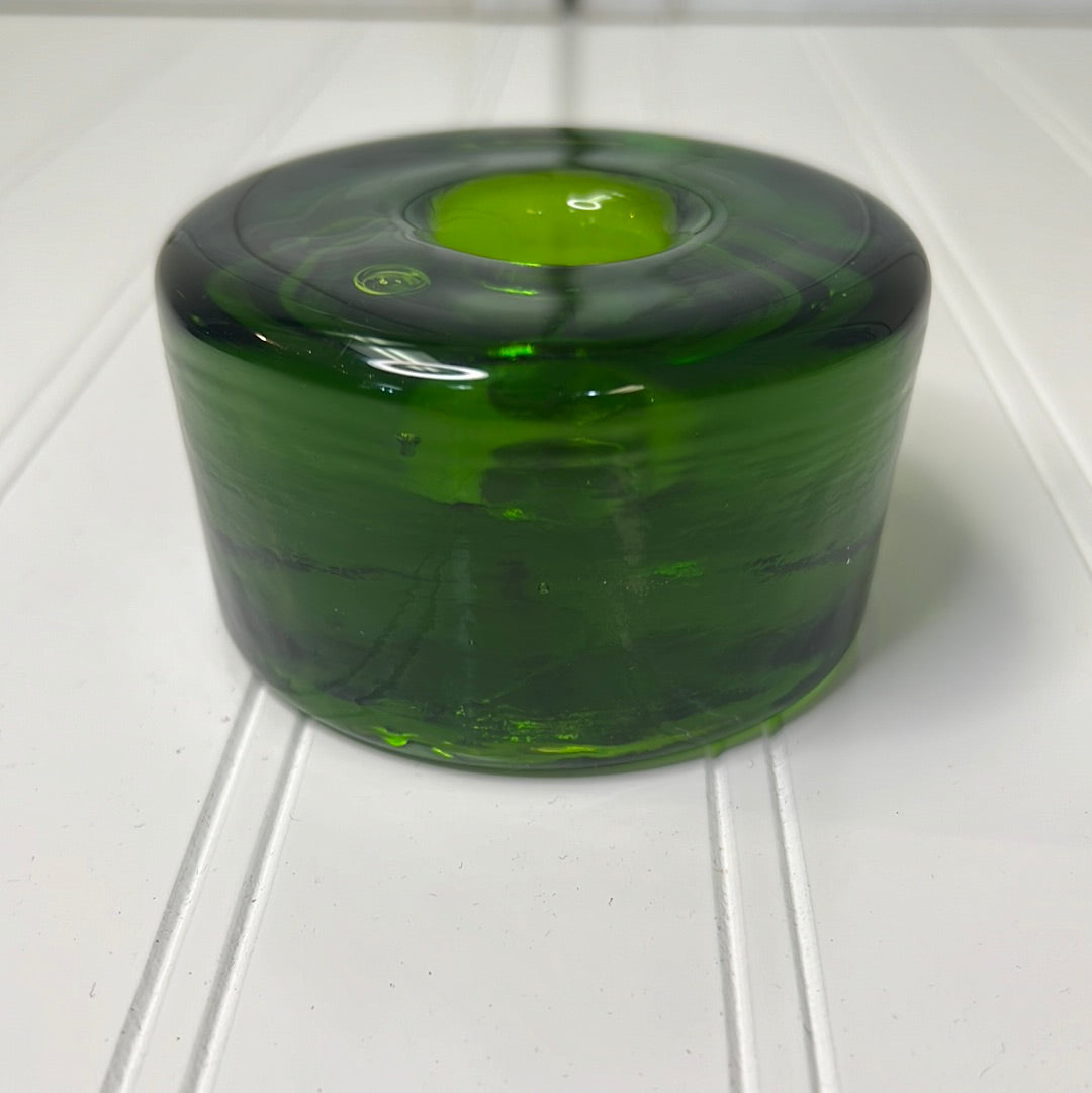 Blenko Green Glass Candleholder