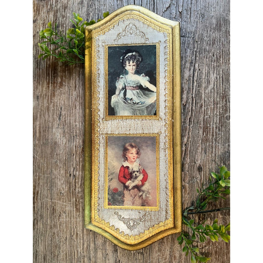 Vintage florentine wood wall plaque