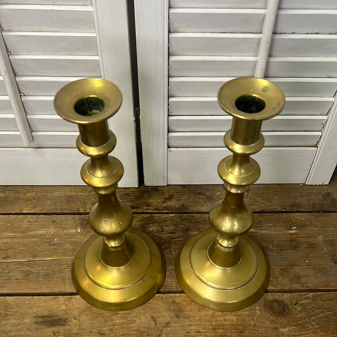 Vintage Pair of Brass Candlesticks