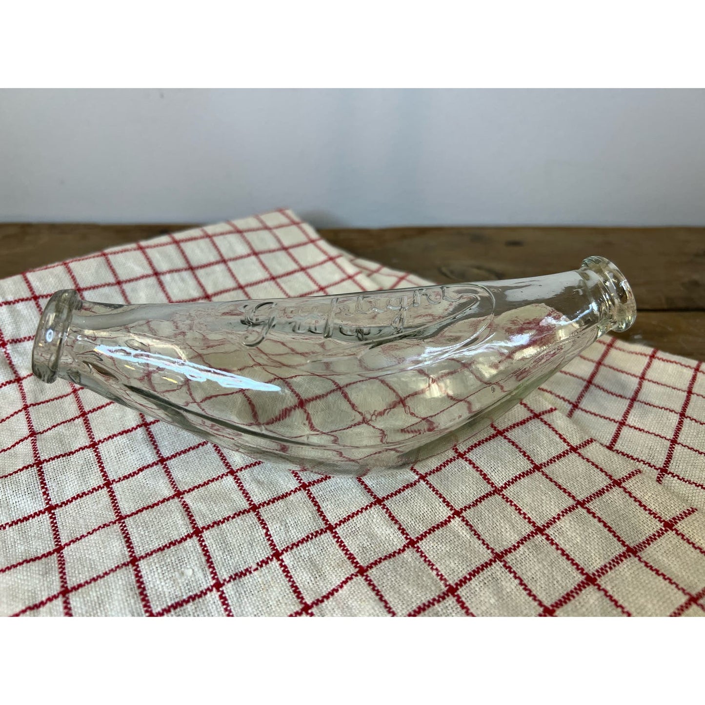 Clear glass Grip-Tight infant feeder/ antique bottle/vintage bottle/ england