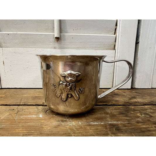 Vintage Princess House Childs Silverplate little lamb cup
