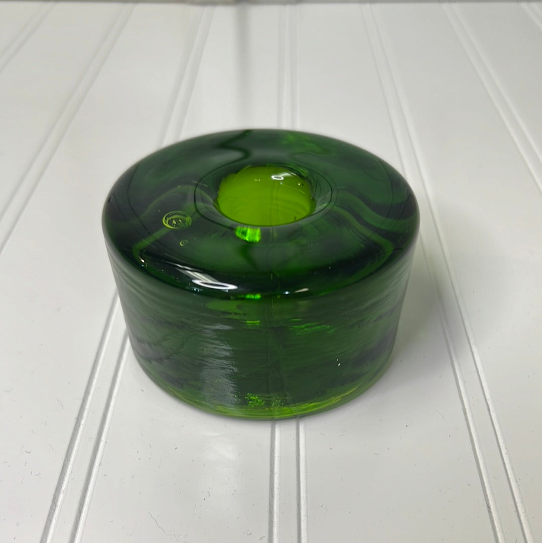 Blenko Green Glass Candleholder