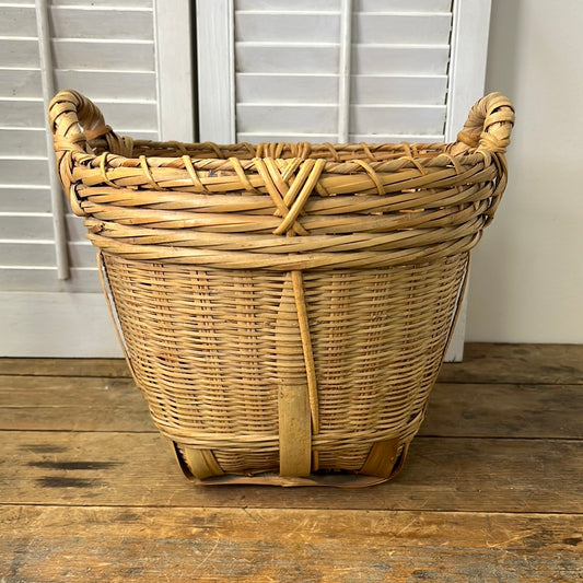 Bamboo woven gathering basket/storage basket double handles