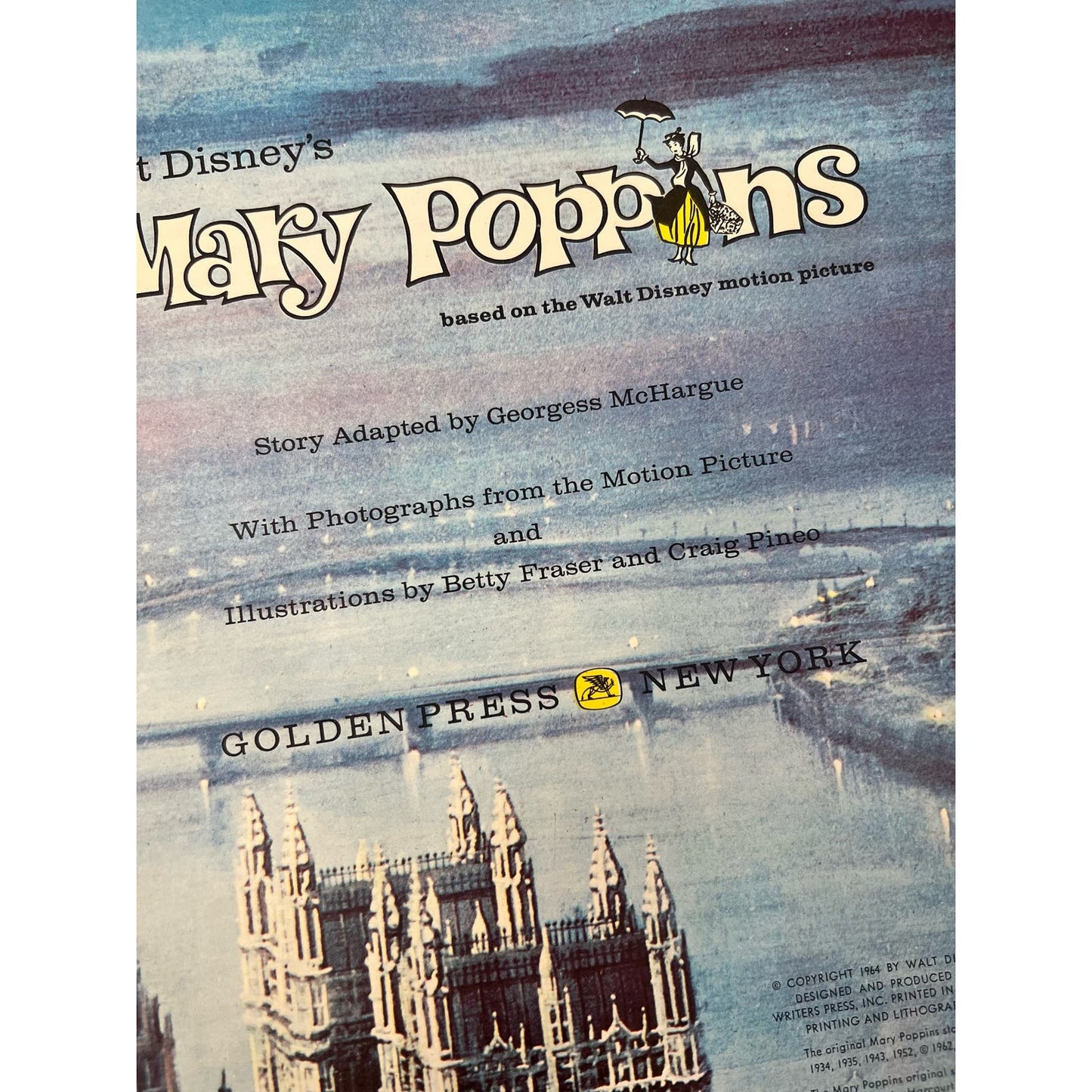 Vintage 1964 MARY POPPINS MOVIE PRESS BOOK Disney Golden Press Julie Andrews