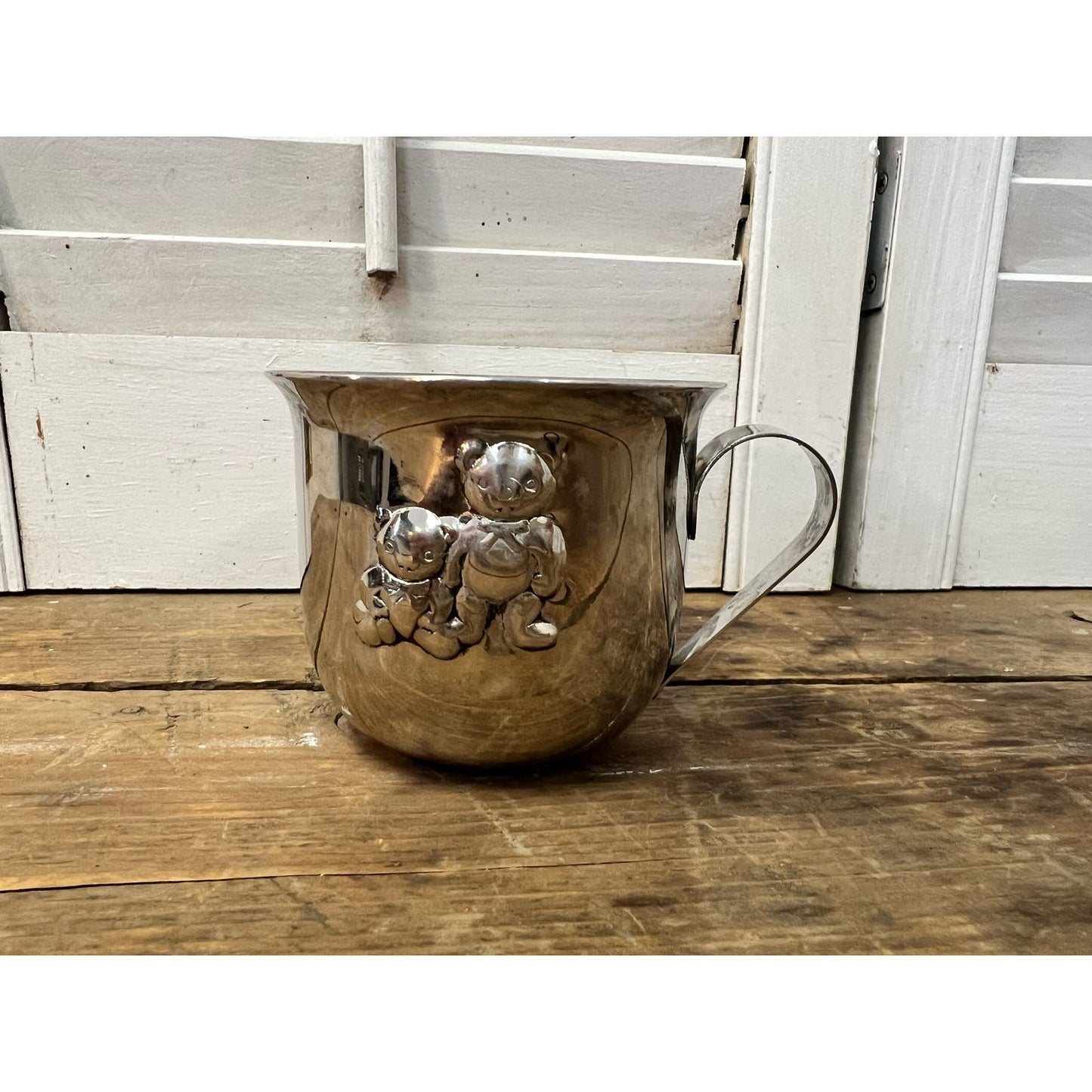 Godinger silverart co. Silverplate child’s cup with teddy bears