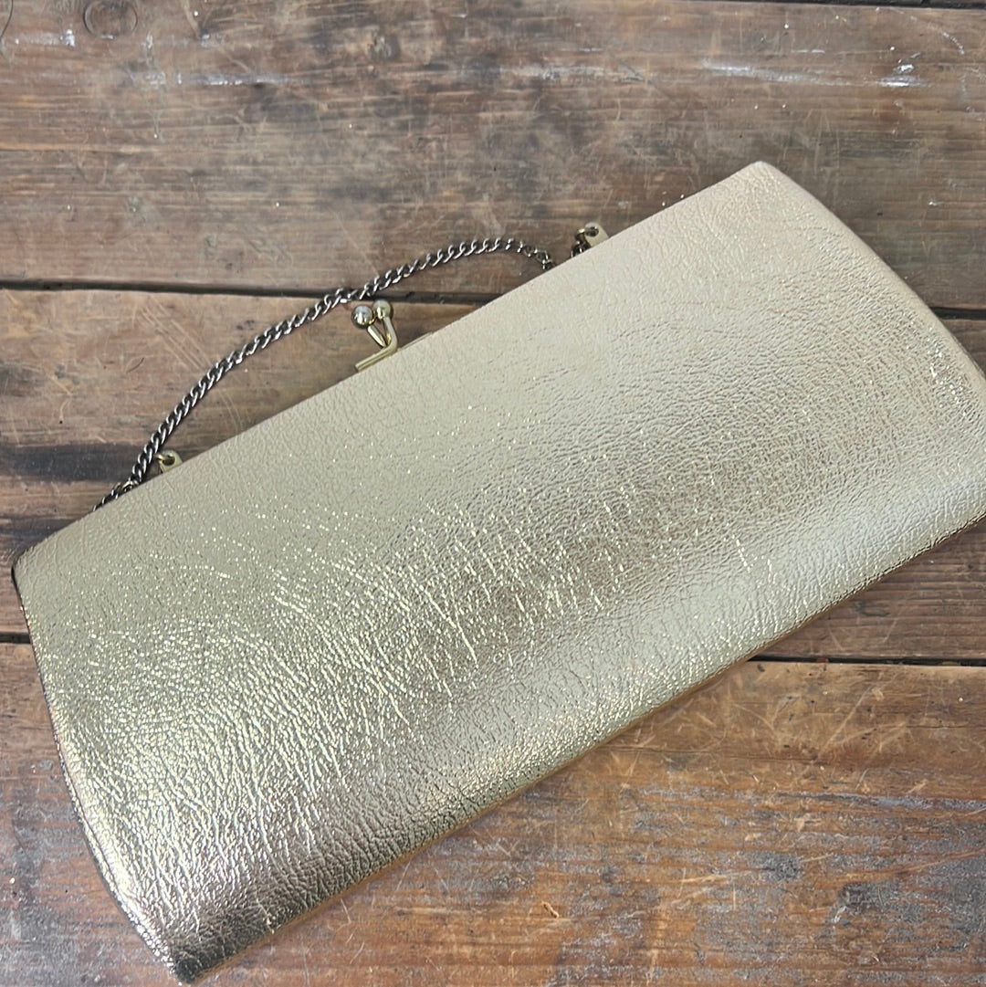 Gold sparkle clutch