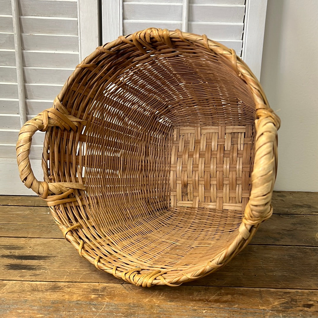 Bamboo woven gathering basket/storage basket double handles