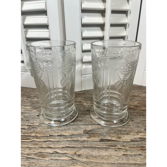 Pair of 1930’s glasses/ Federal Glass Indian- Clear