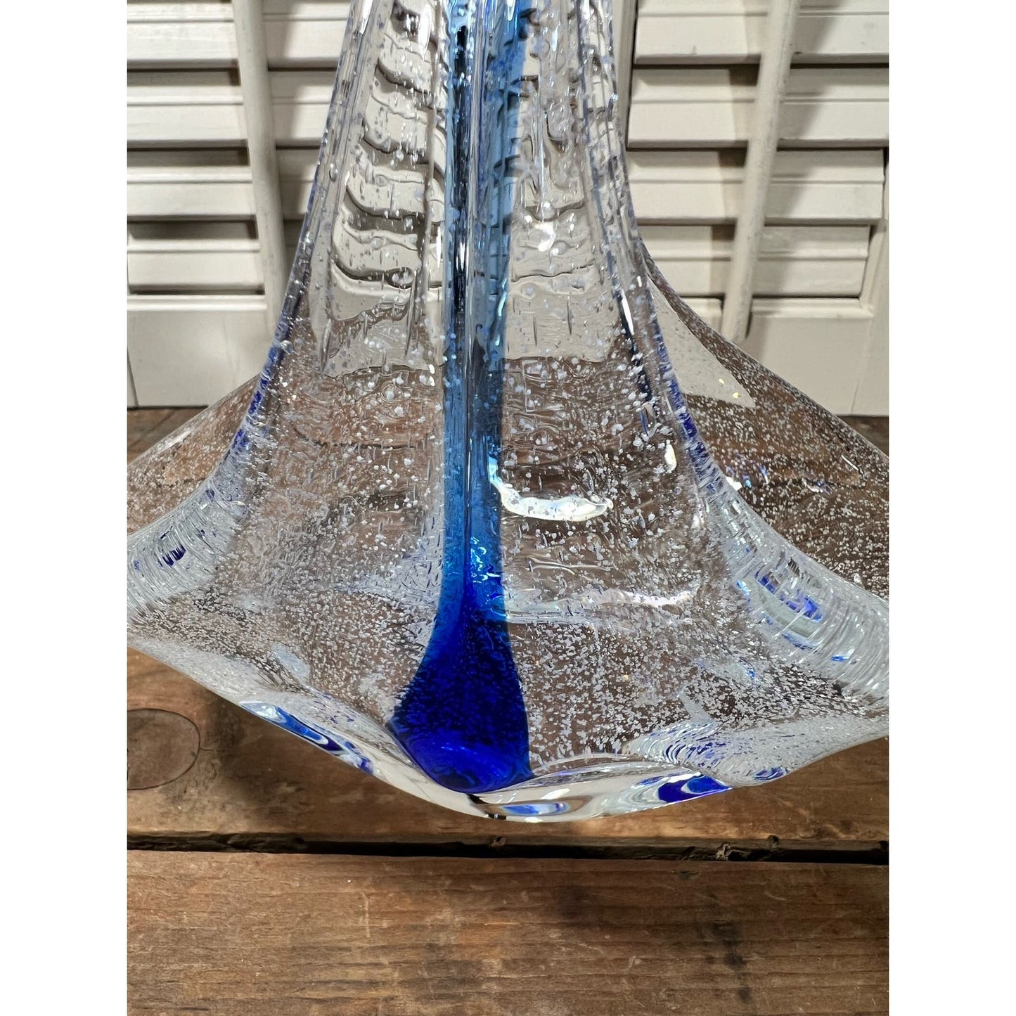 Hand blown Art glass basket