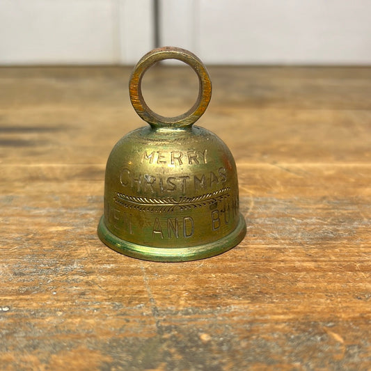 Vintage Brass engraved Christmas Bell