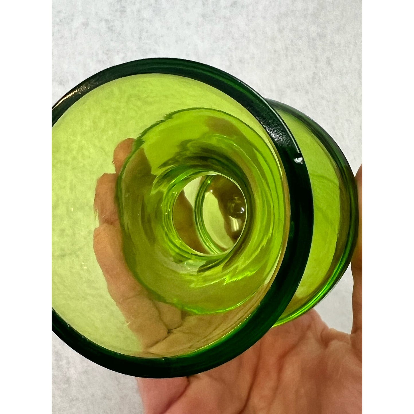 green art glass bud vase