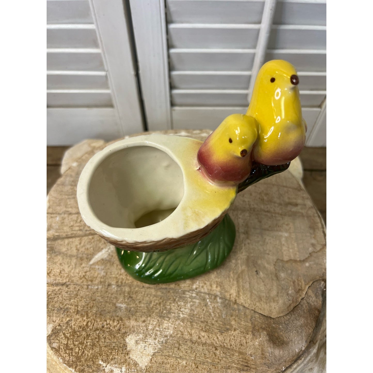 Vintage ceramic bird planter