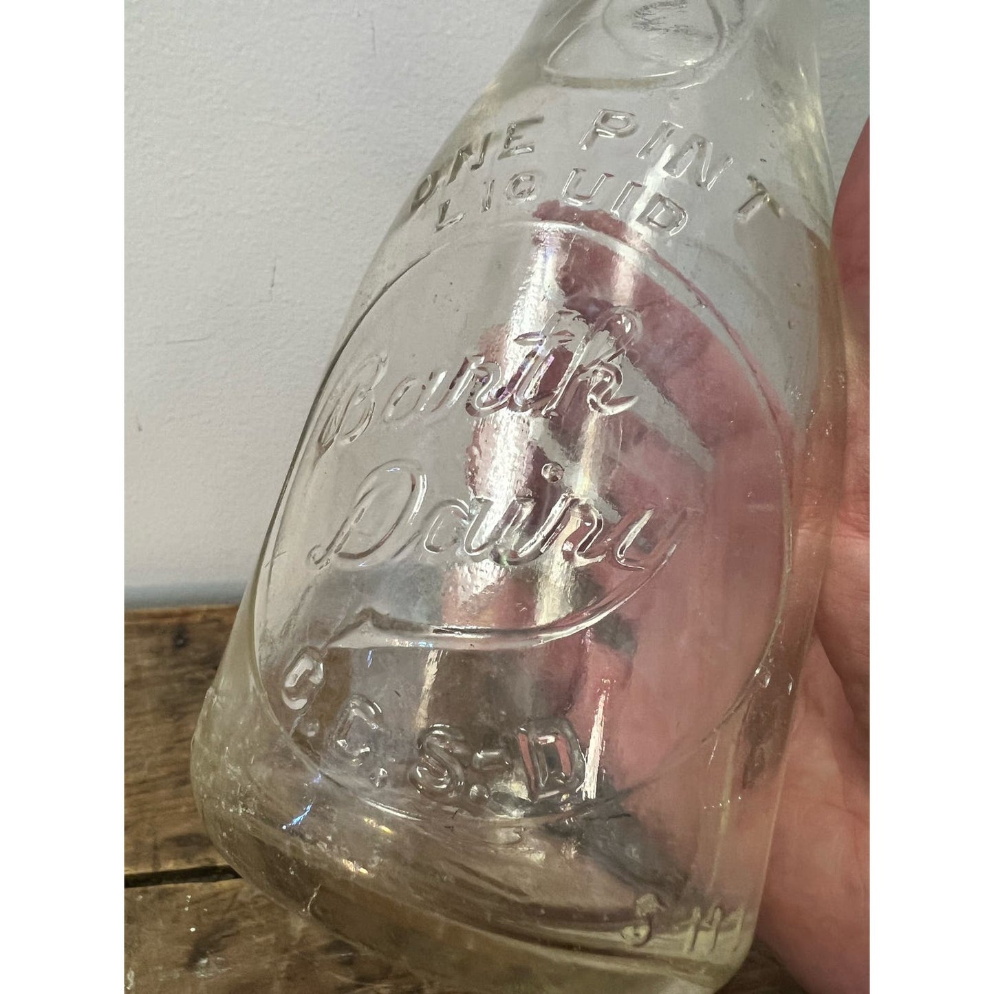 Vintage One Pint Barth Dairy Milk Bottle