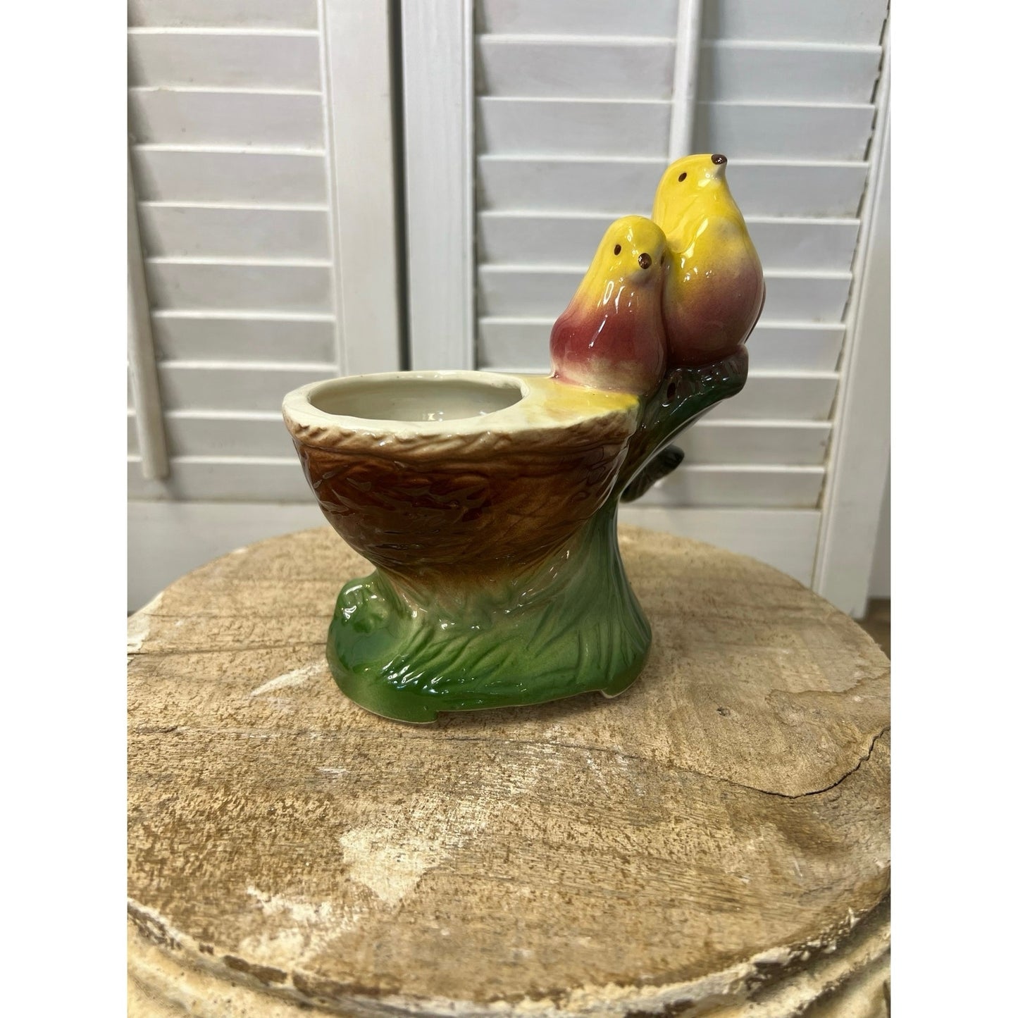 Vintage ceramic bird planter
