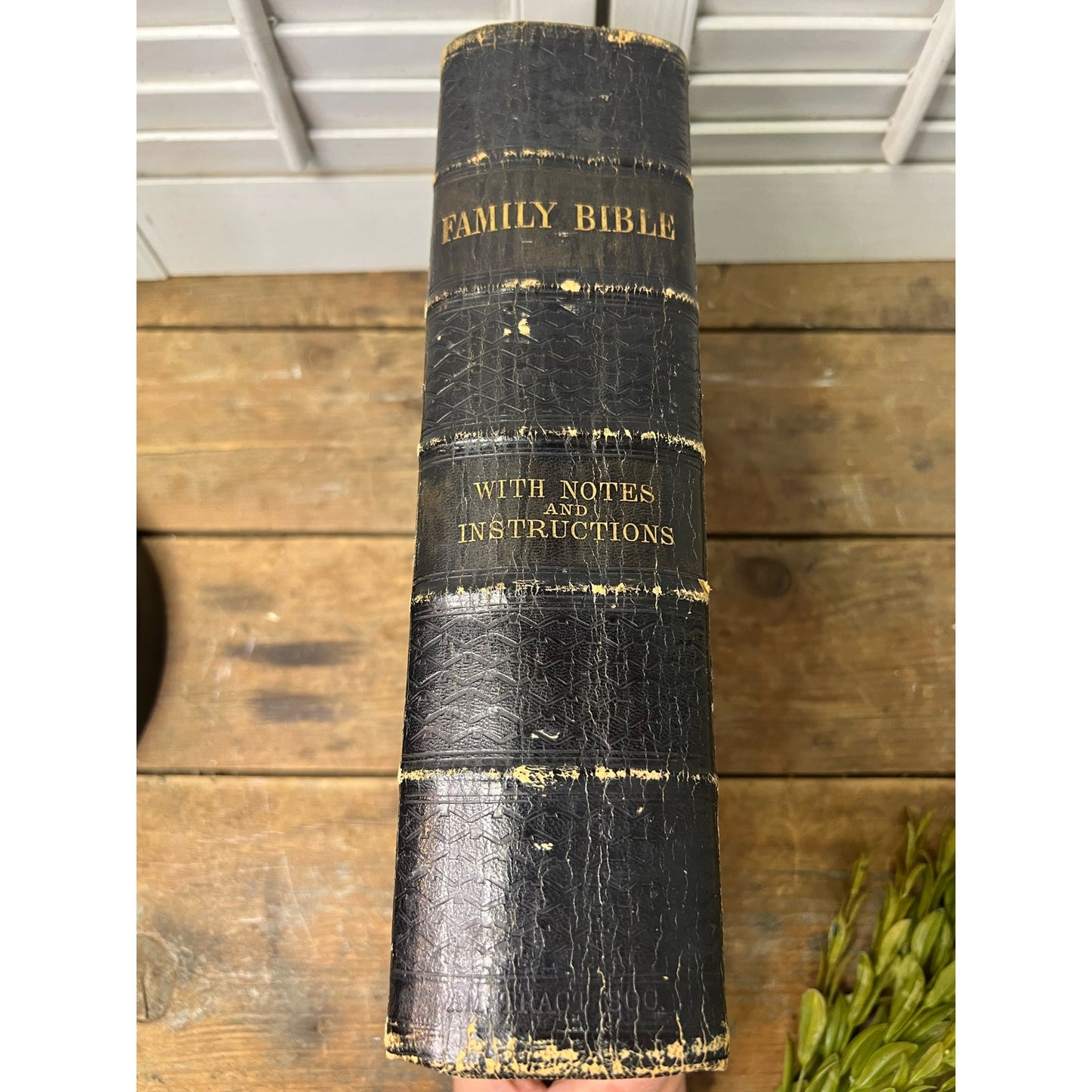 Antique Family Bible with Notes and Instructions Civil War Era, 1861 American Tract Society
