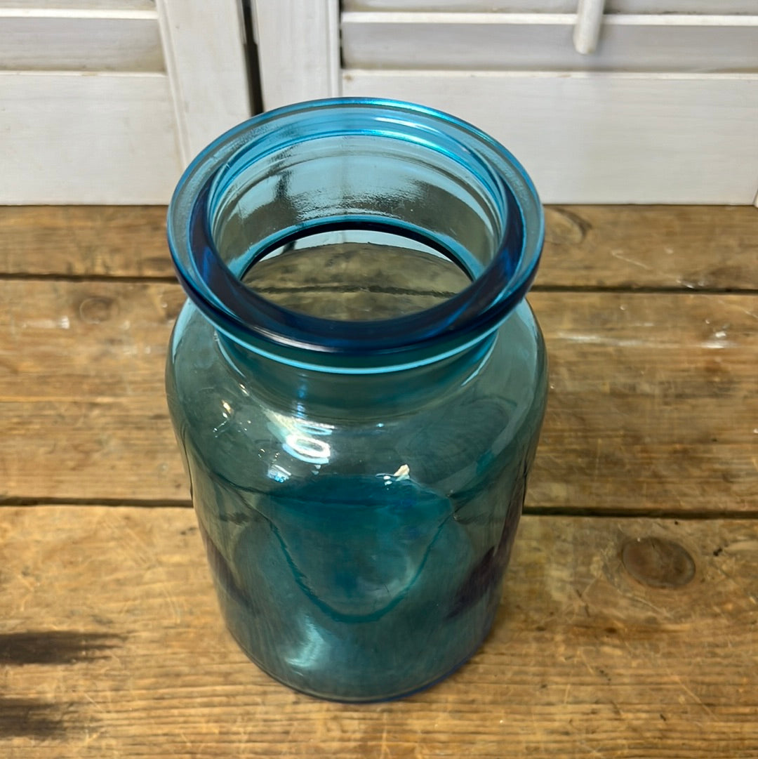 Vintage Belgian Blue Glass Apothecary Jar