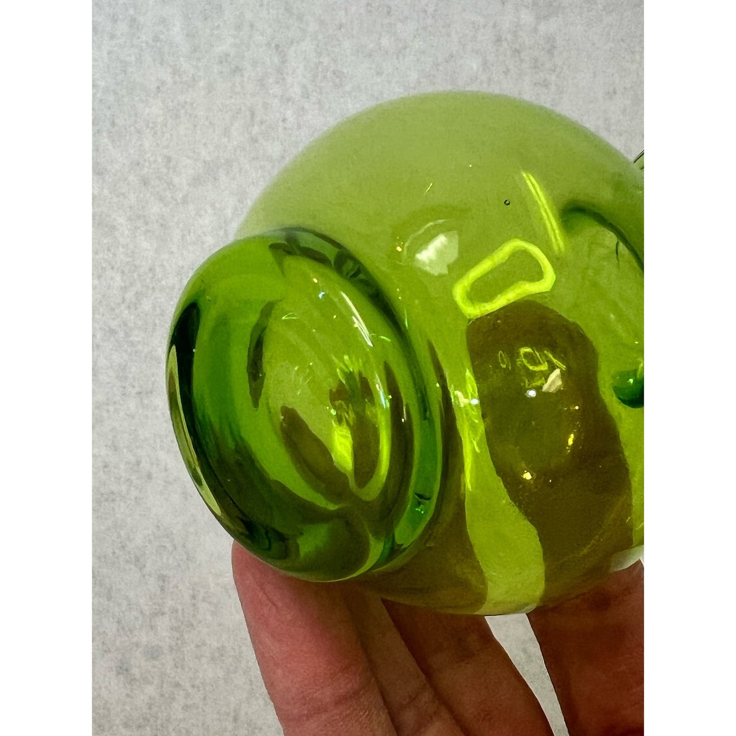 green art glass bud vase