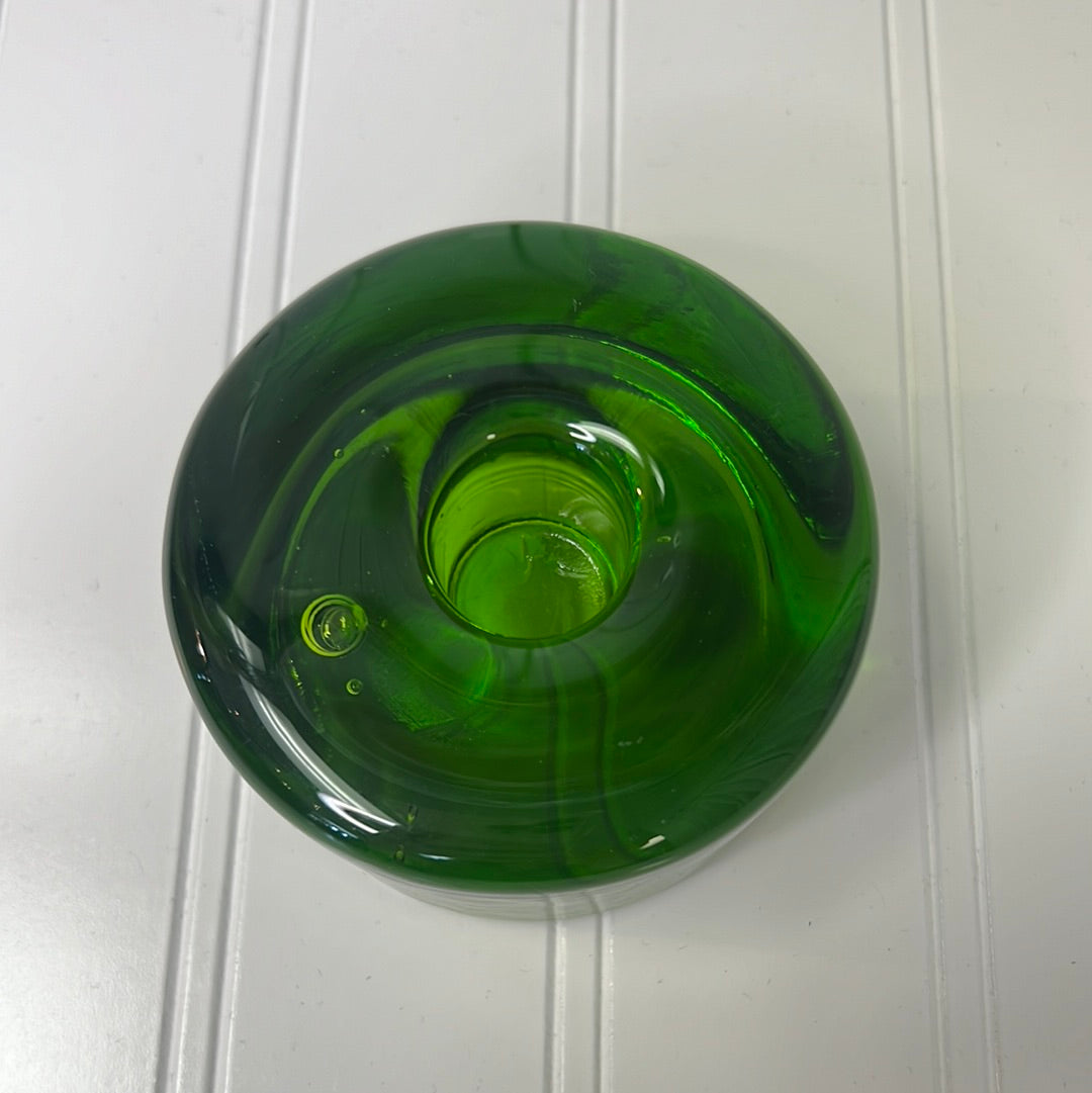 Blenko Green Glass Candleholder