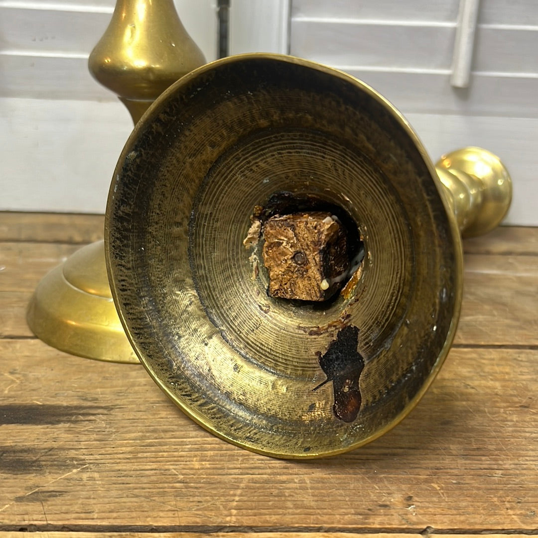 Vintage Pair of Brass Candlesticks