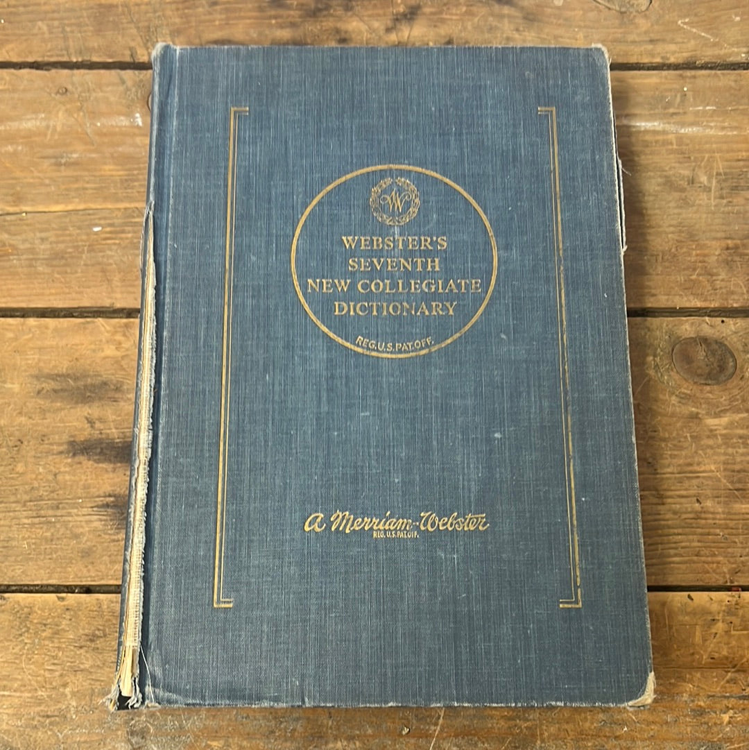 Shabby Webster Seventh New Collegiate Dictionary- blue book decor