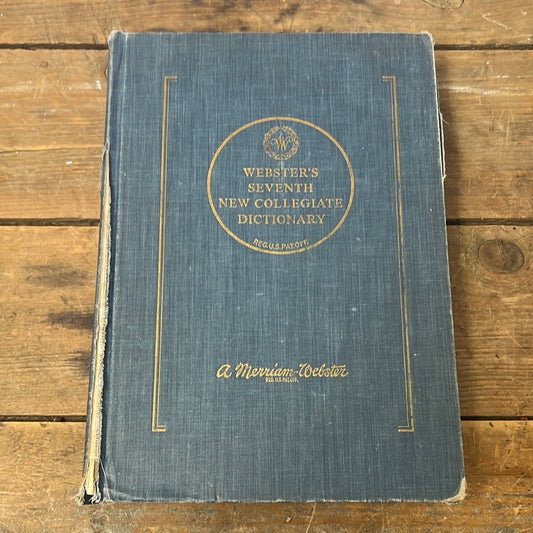 Shabby Webster Seventh New Collegiate Dictionary- blue book decor