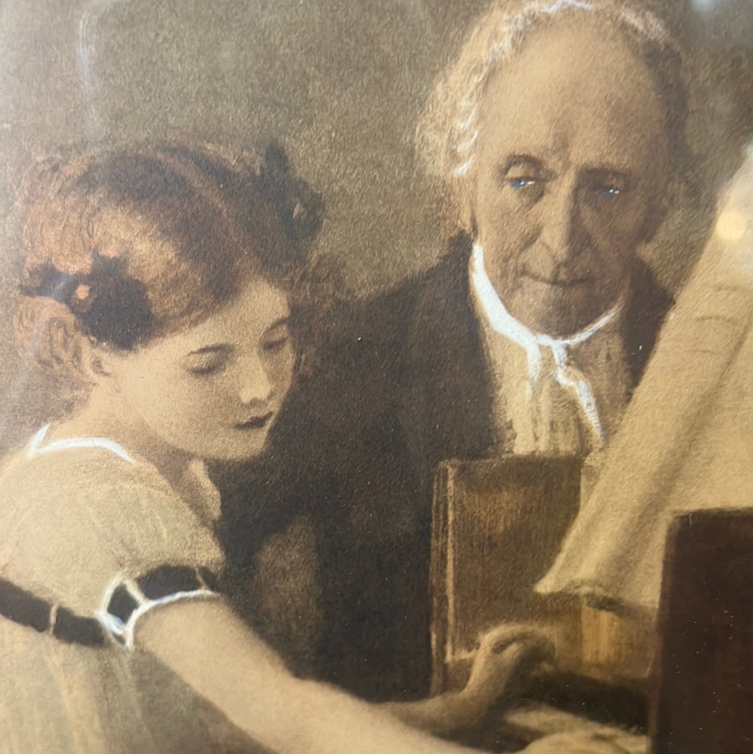 Antique Jules Alexis Muenier “the first music lesson” Print