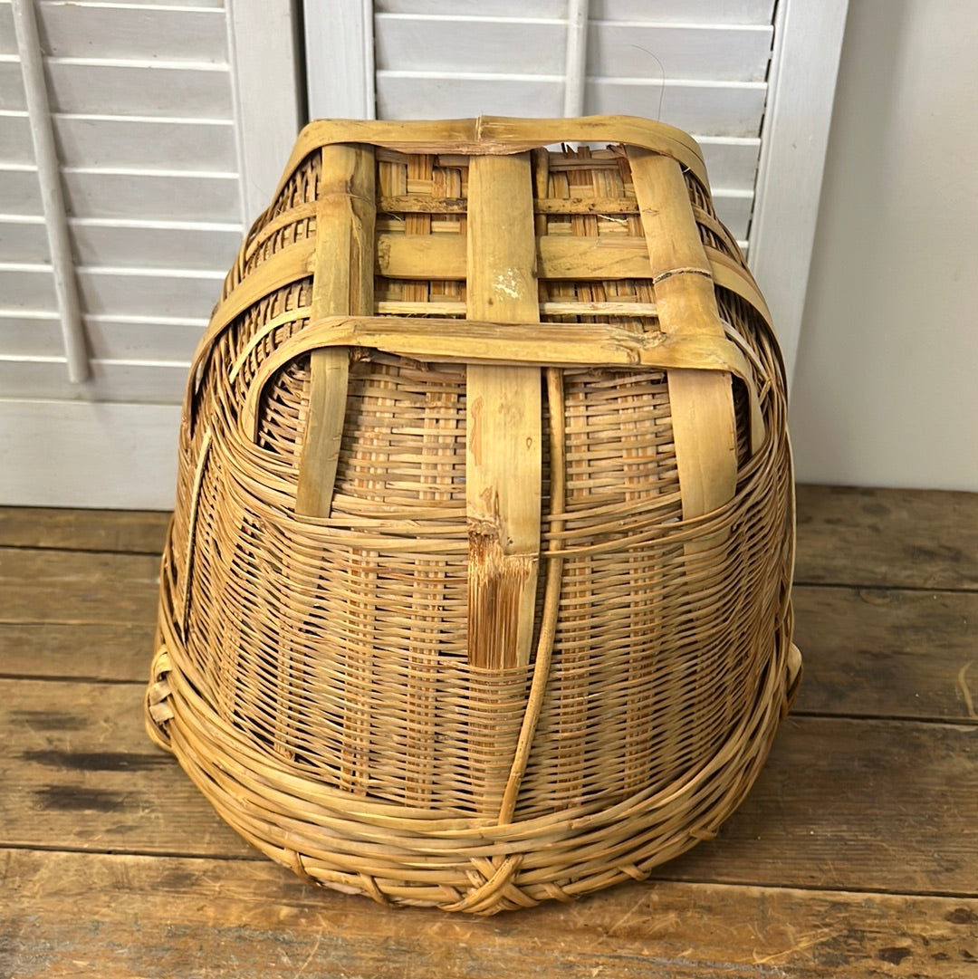 Bamboo woven gathering basket/storage basket double handles