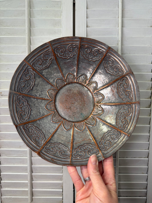 Vintage Chinese tinned copper bowl/ fruit bowl/ decorative bowl