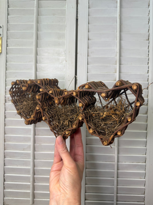 Three Heart shelf / cubby / wall decor cottage core decor gallery wall grapevine hearts