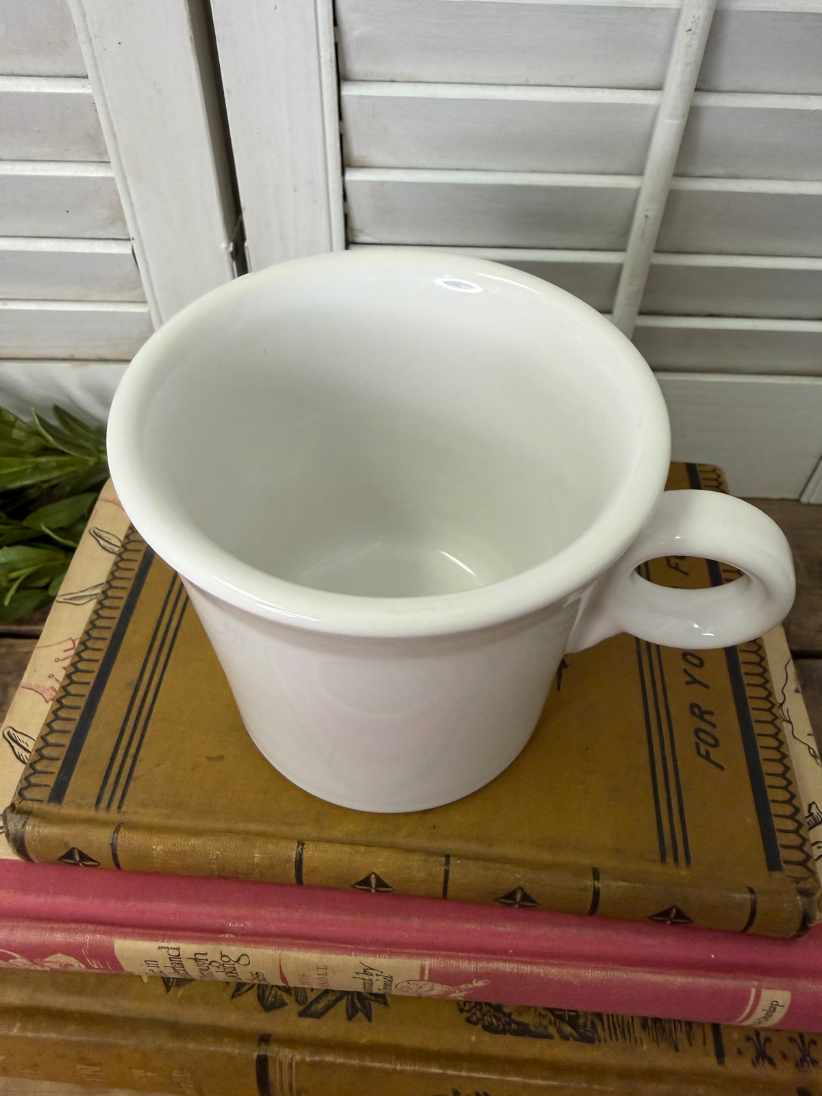 Homer Laughlin Fiesta White Classic Ring Handle Mug