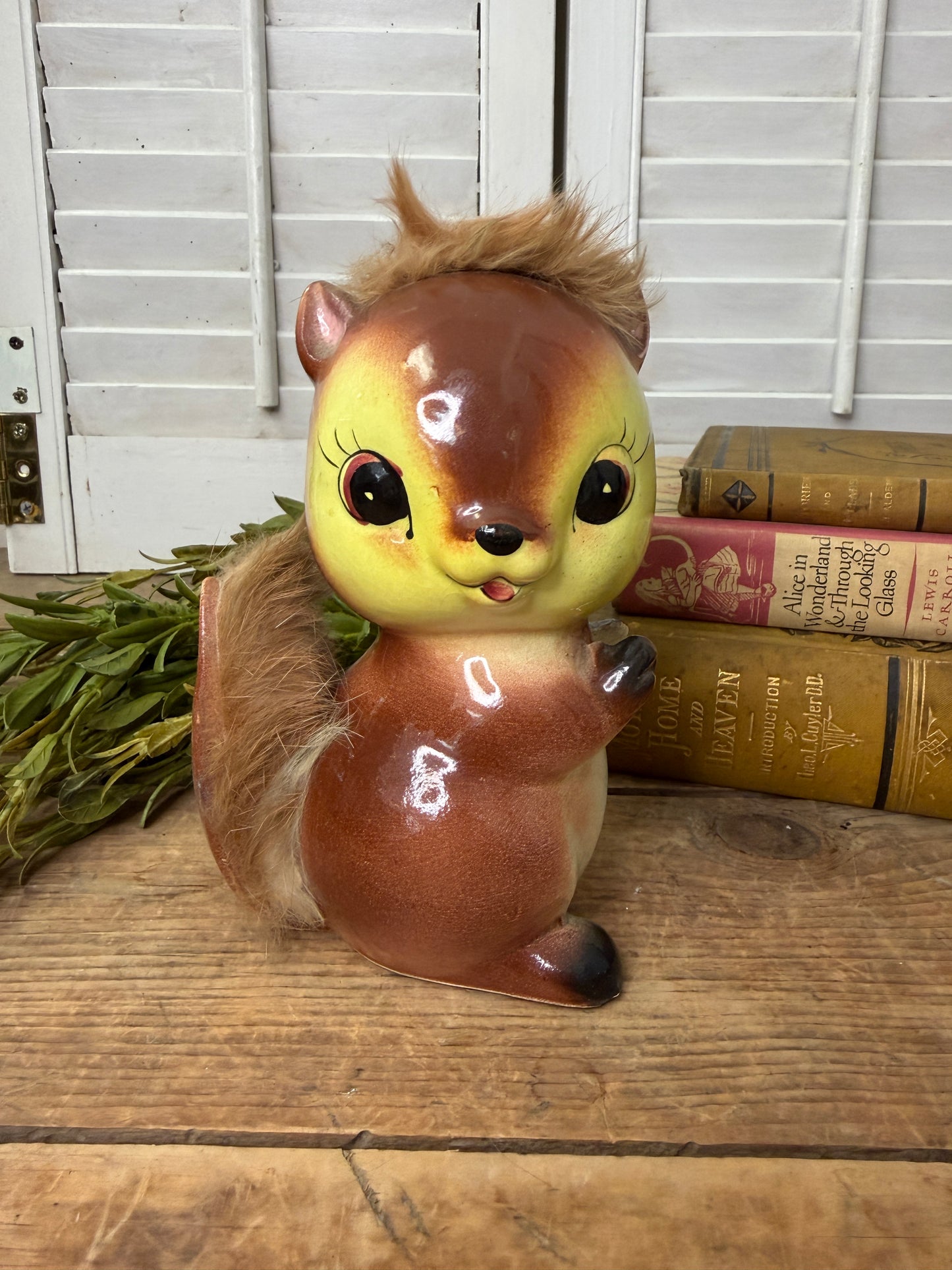 Vintage Mid Century Ceramic Squirrel Bank