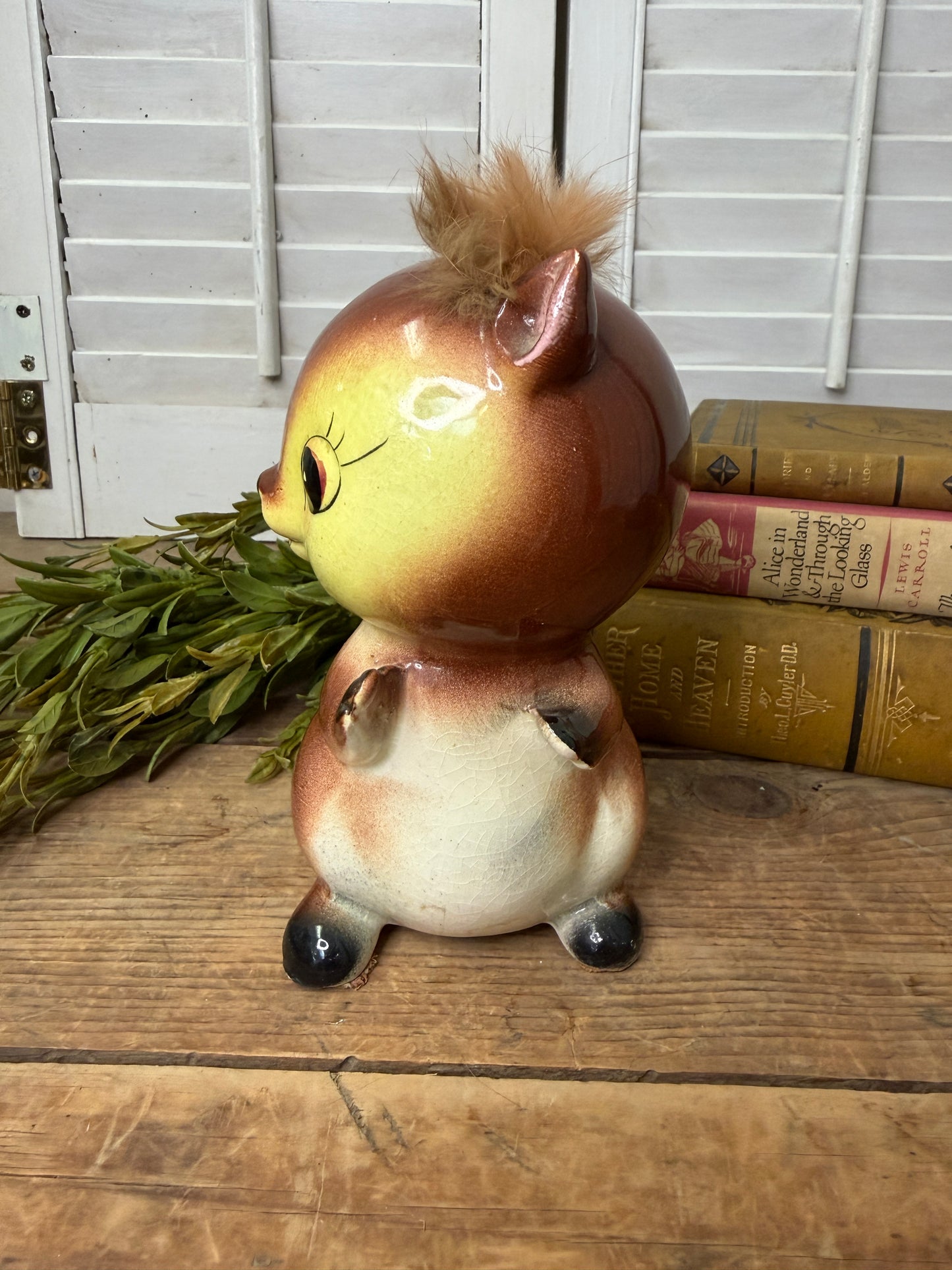 Vintage Mid Century Ceramic Squirrel Bank