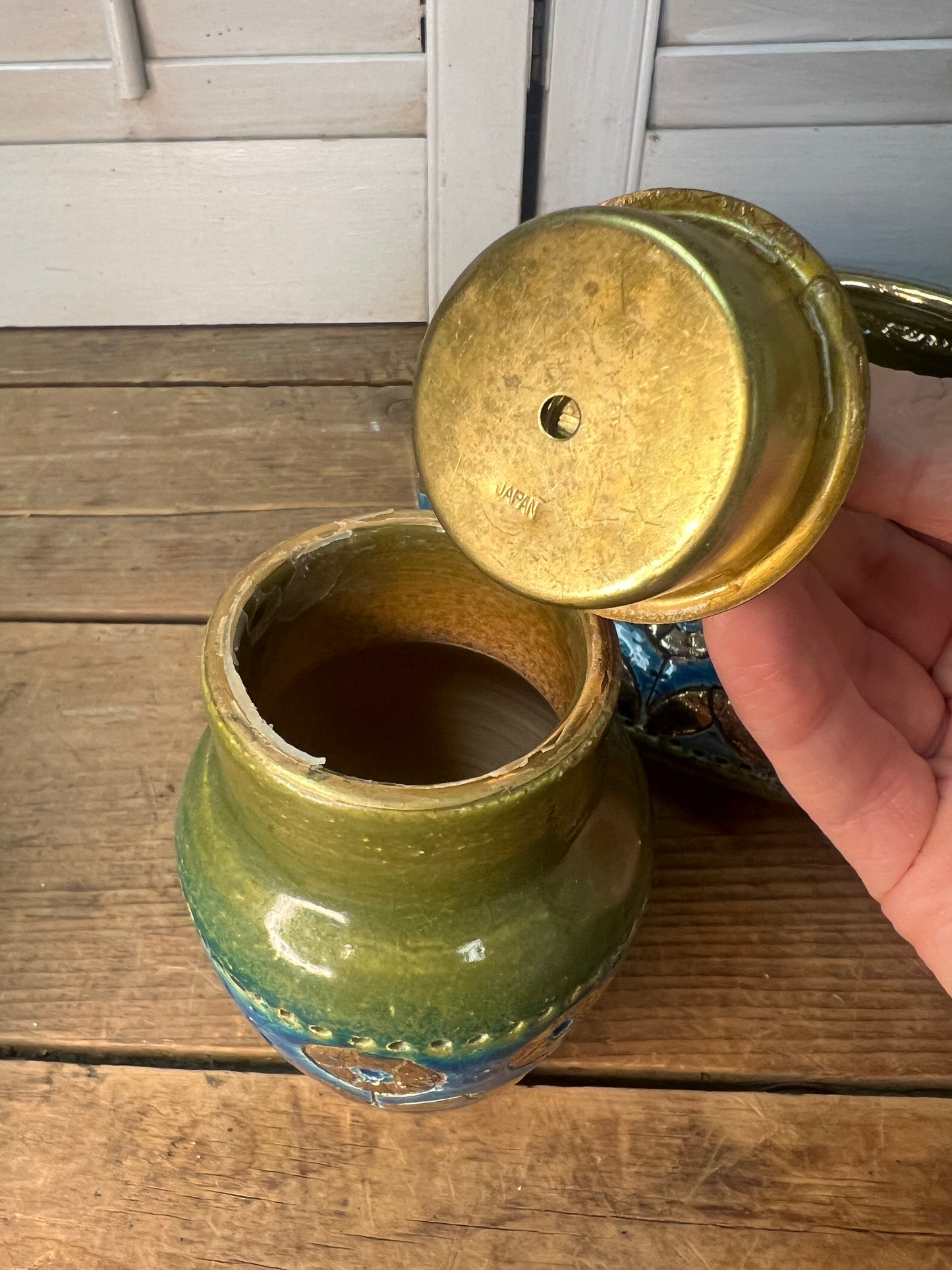 Vintage MCM Ashtray and Table Lighter SET By Aldo Londi For Rosenthal Netter Bitossi 1960’s Art Pottery