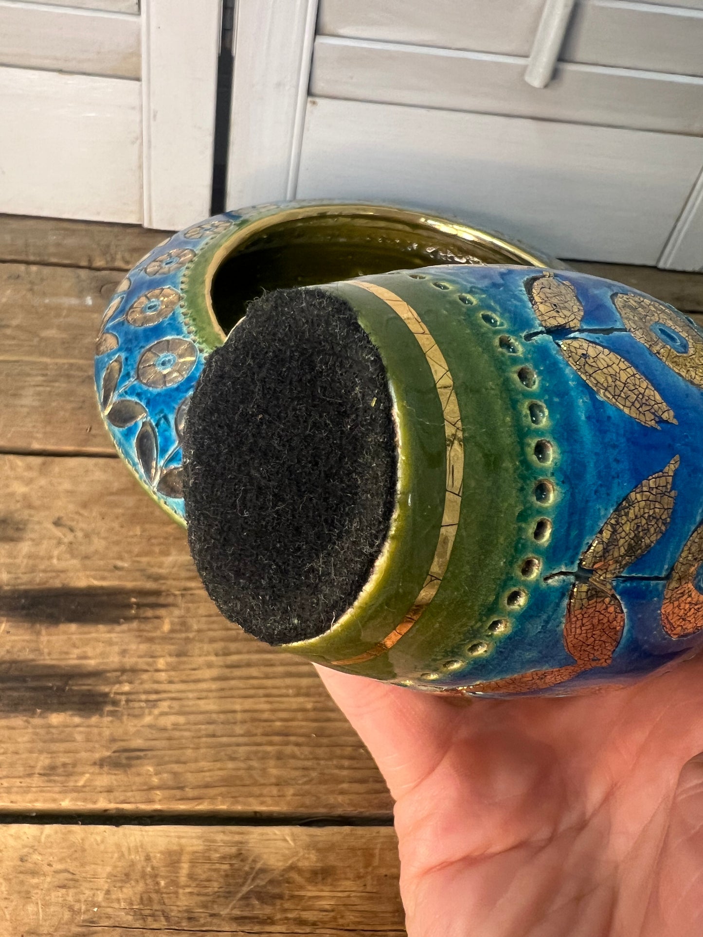 Vintage MCM Ashtray and Table Lighter SET By Aldo Londi For Rosenthal Netter Bitossi 1960’s Art Pottery